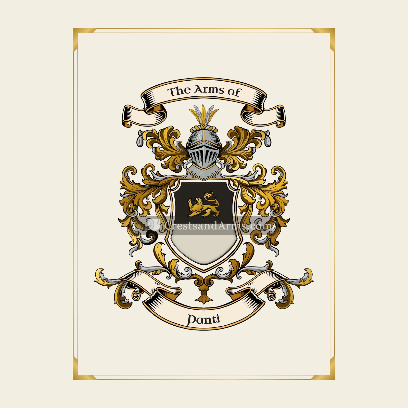 With gold border