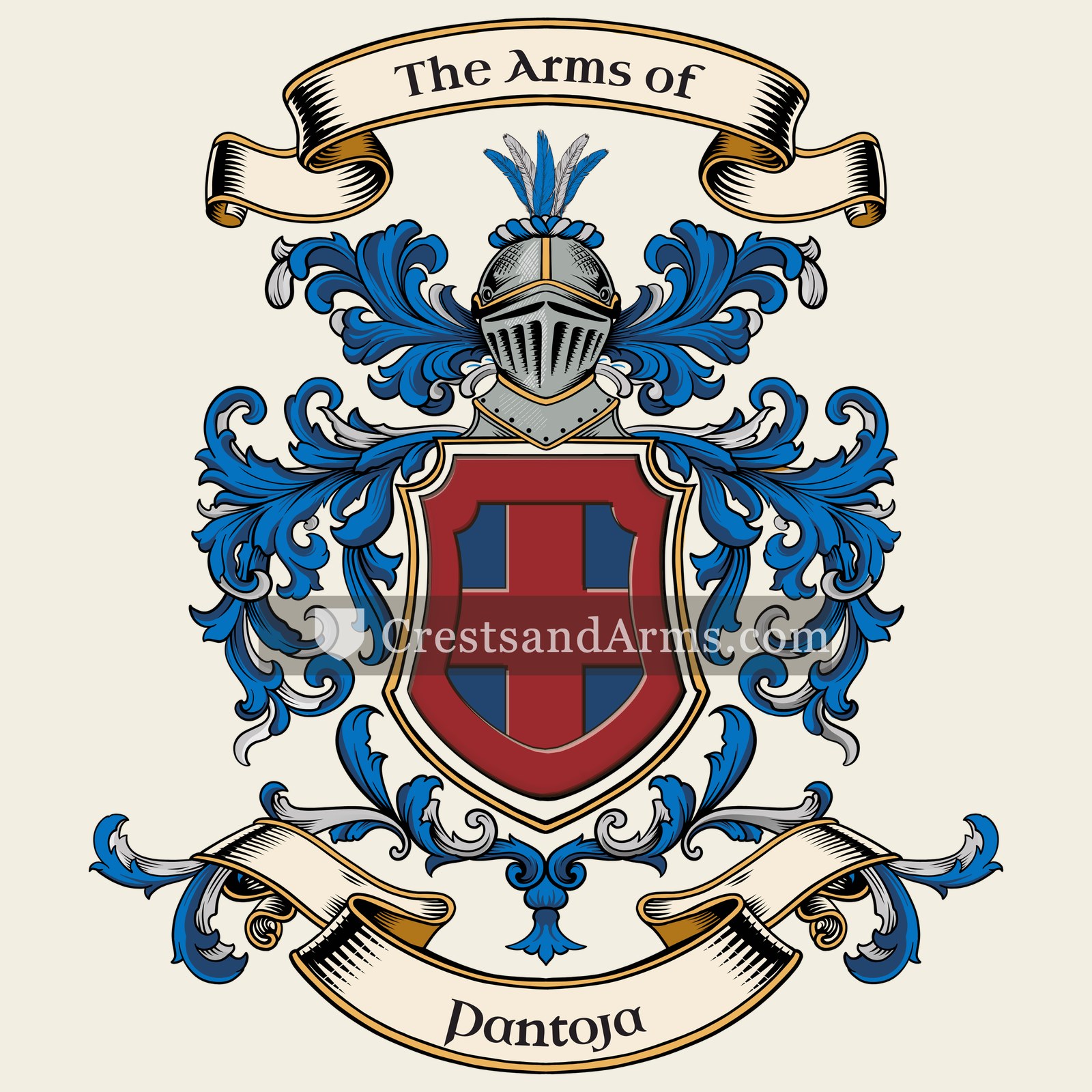 The Pantoja coat of arms, drawn from the recorded blazon