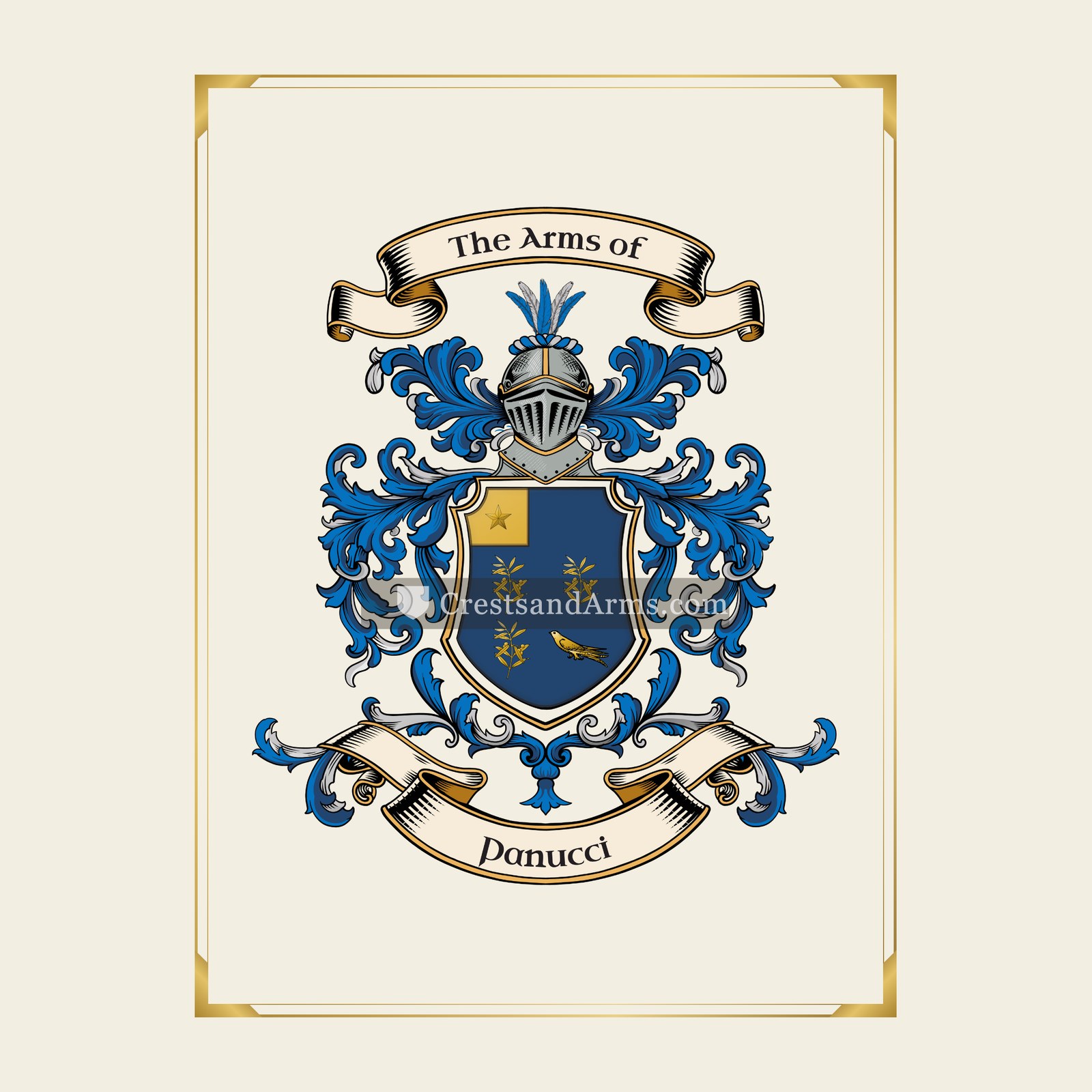 With gold border