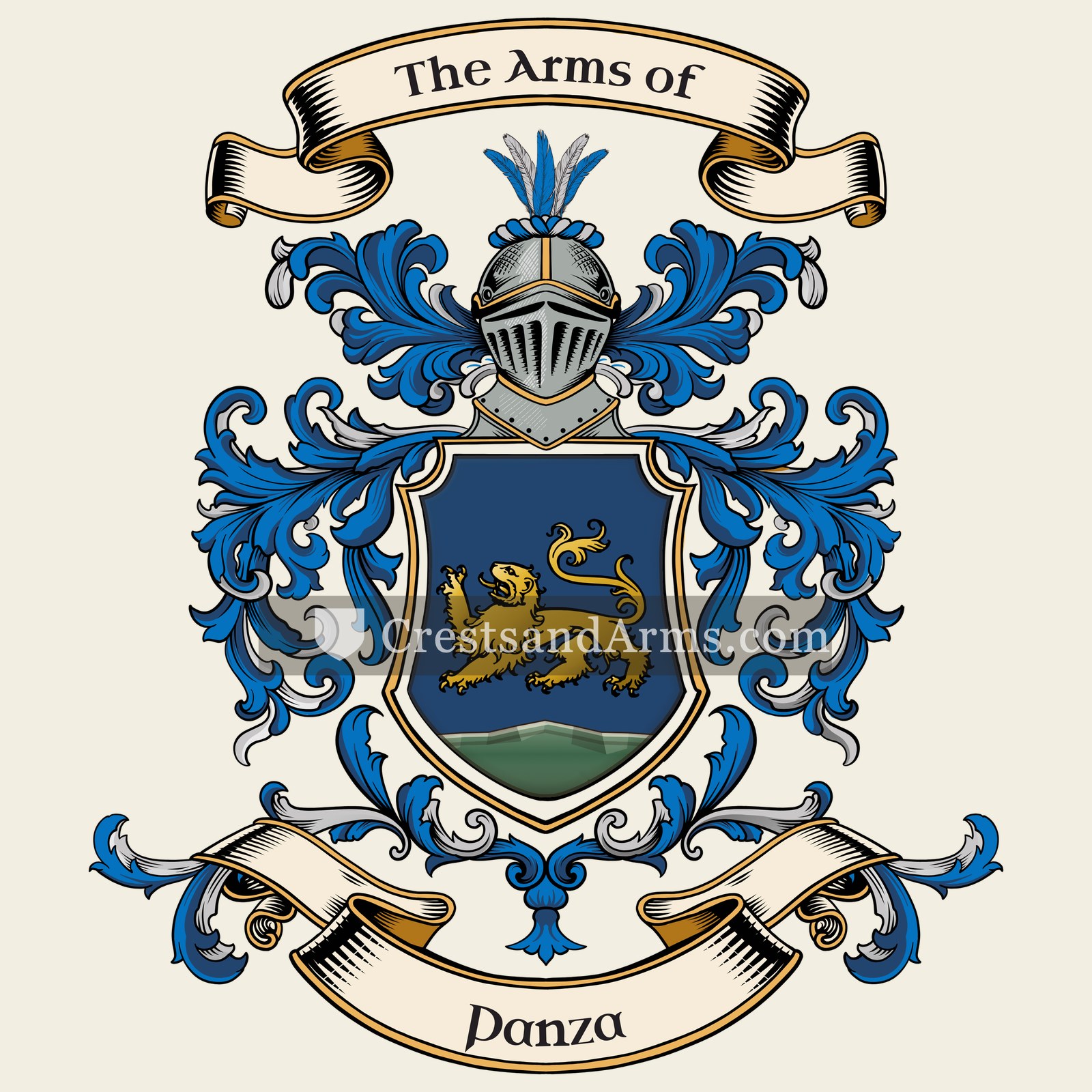 The Panza coat of arms, drawn from the recorded blazon