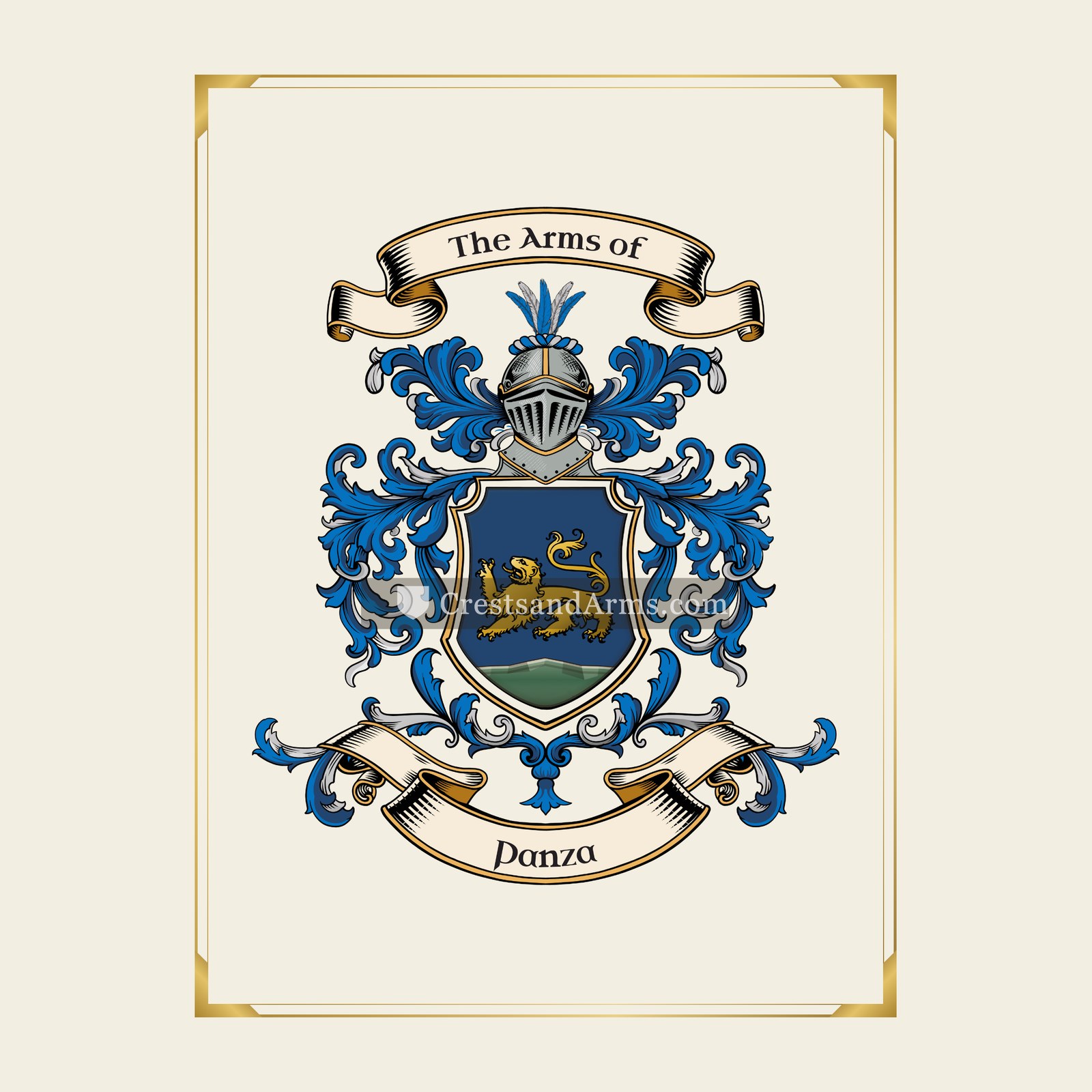 With gold border