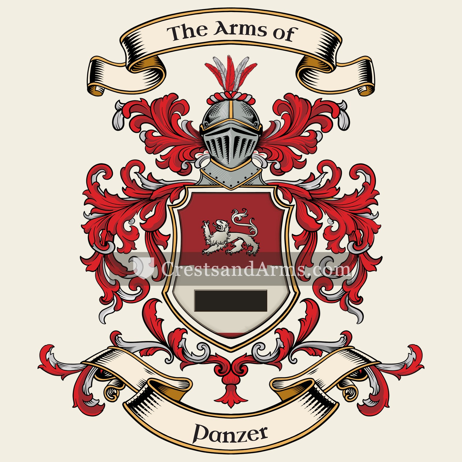 The Panzer coat of arms, drawn from the recorded blazon