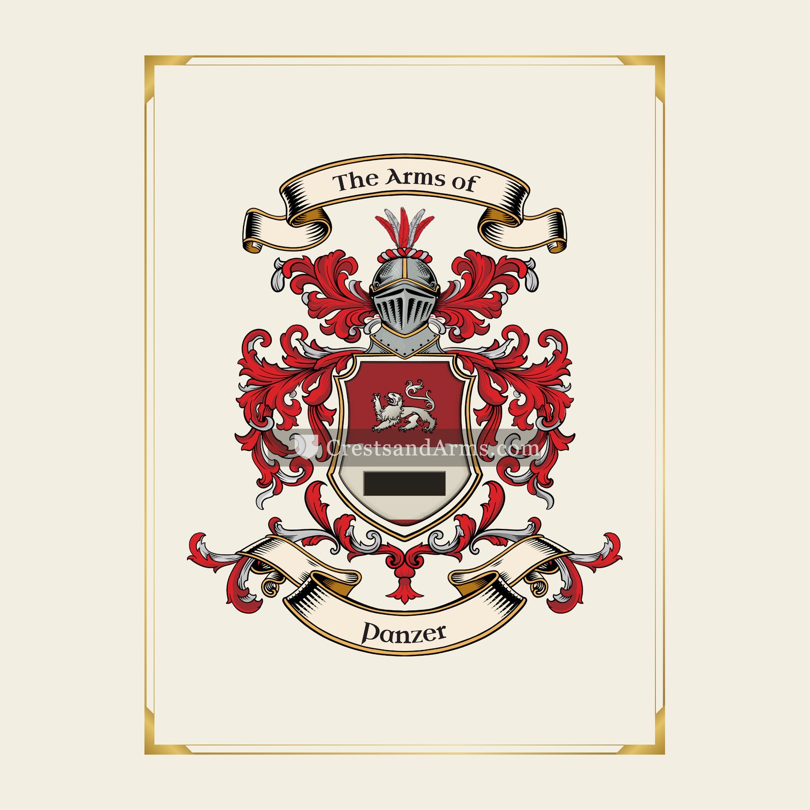With gold border