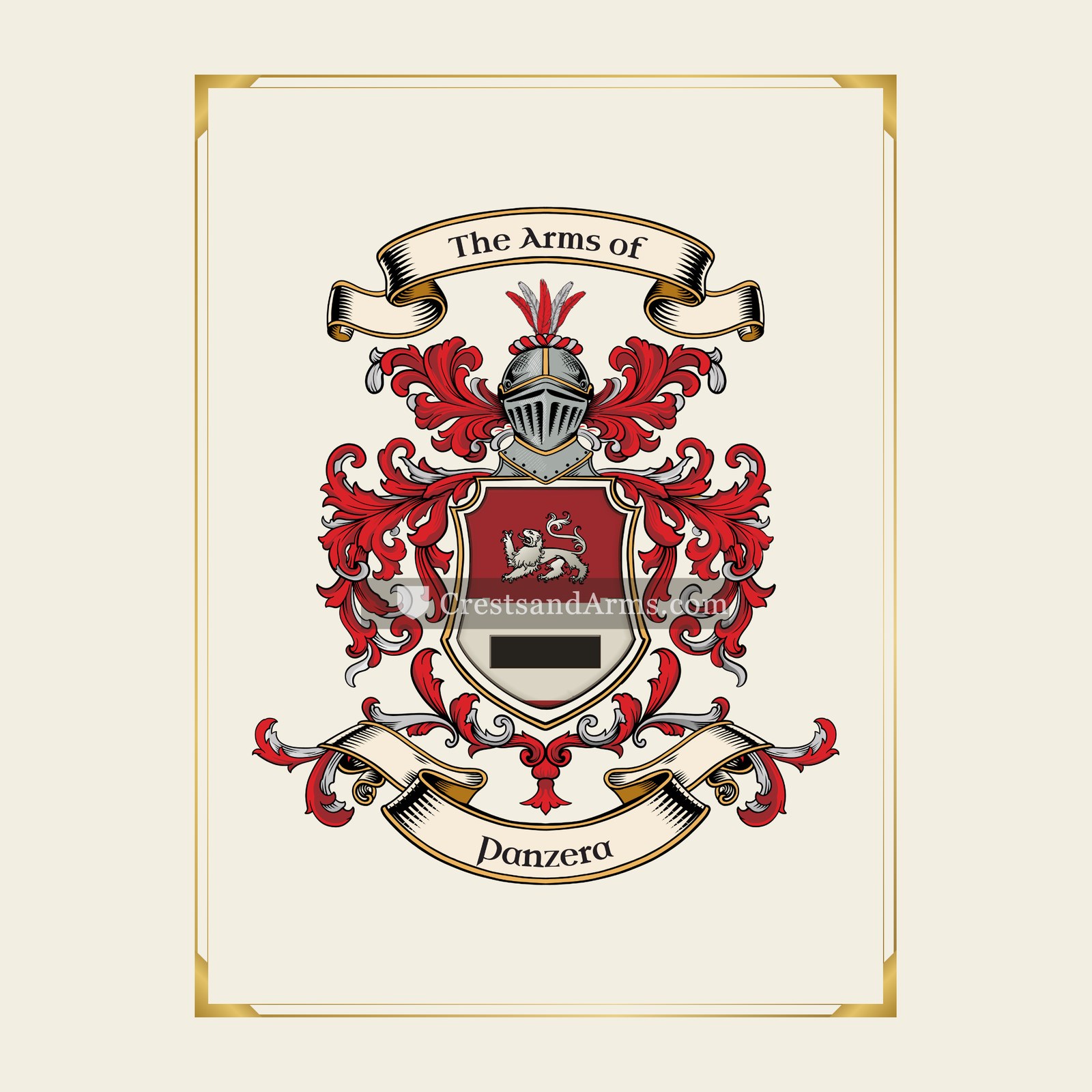 With gold border