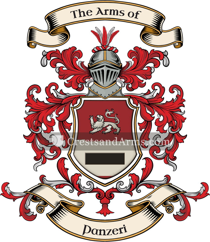The Panzeri coat of arms, drawn from the recorded blazon