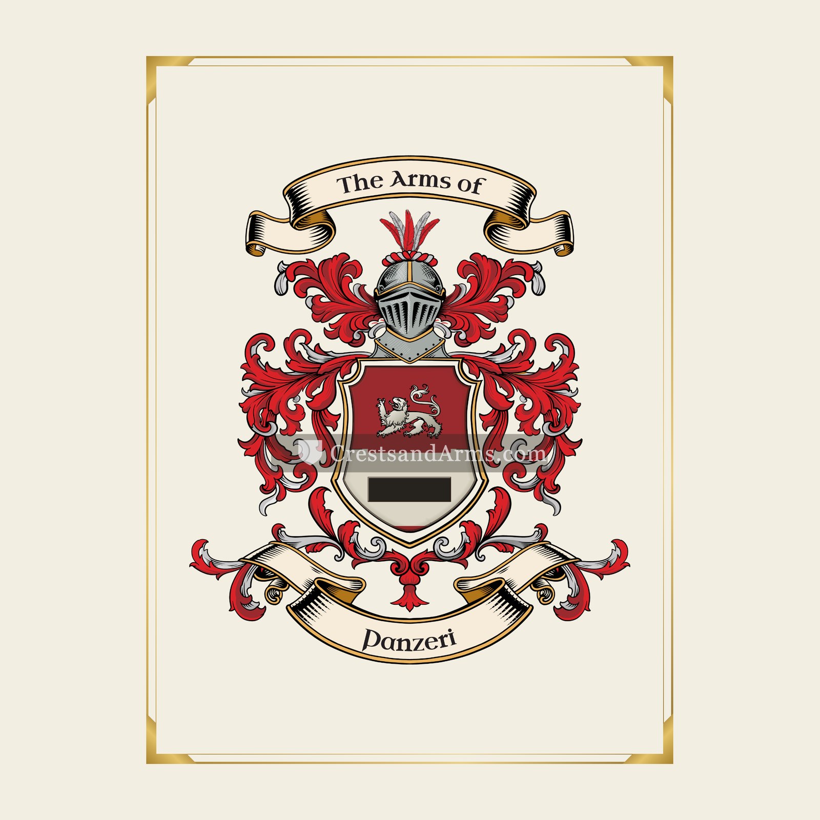 With gold border