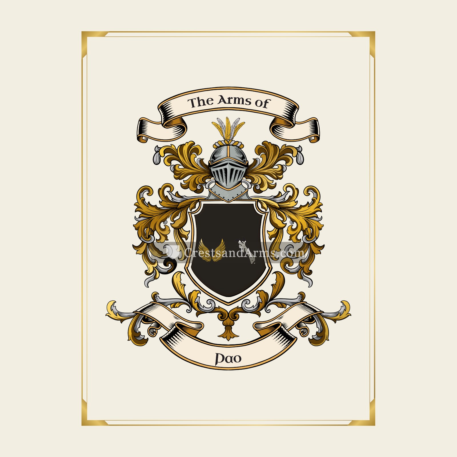 With gold border