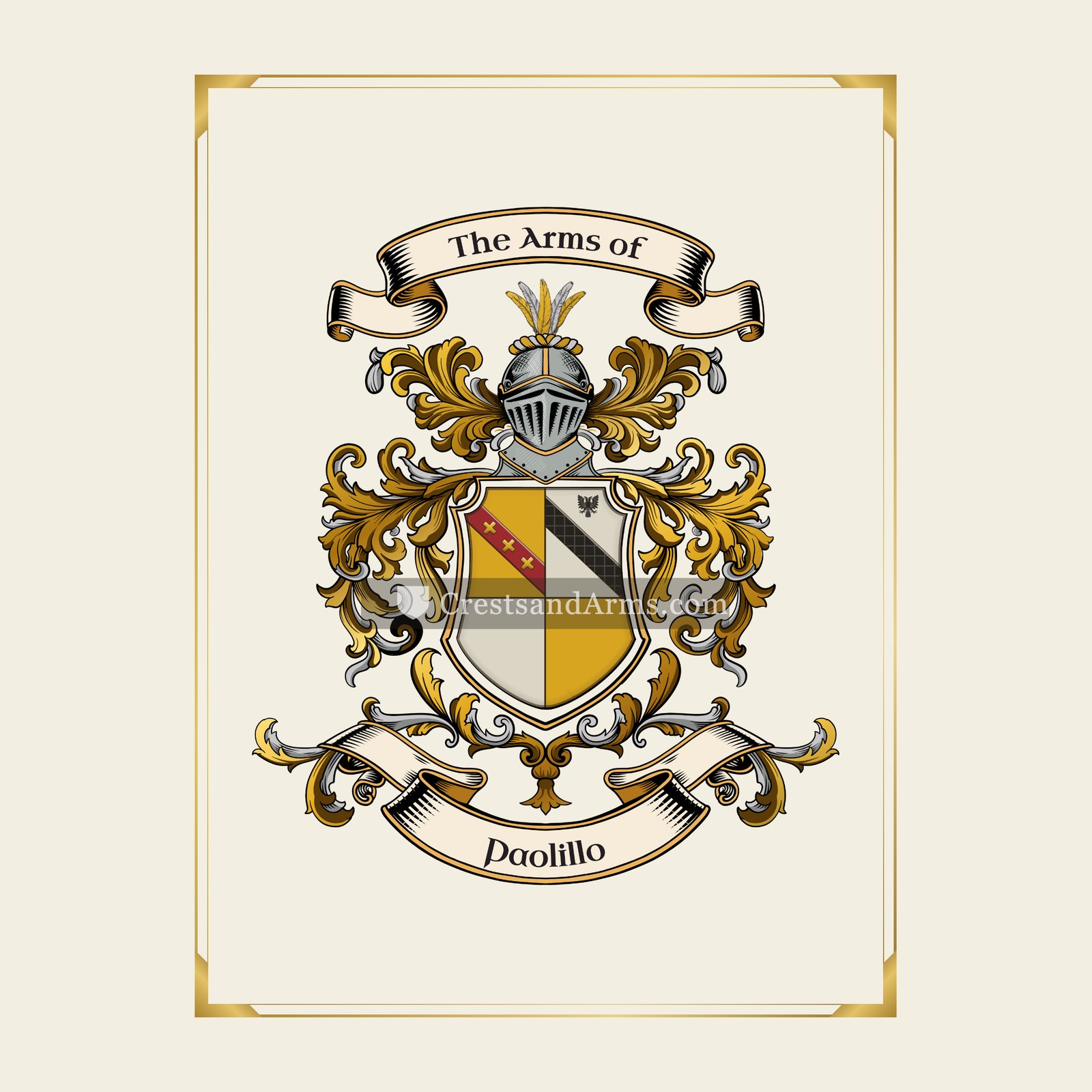 With gold border