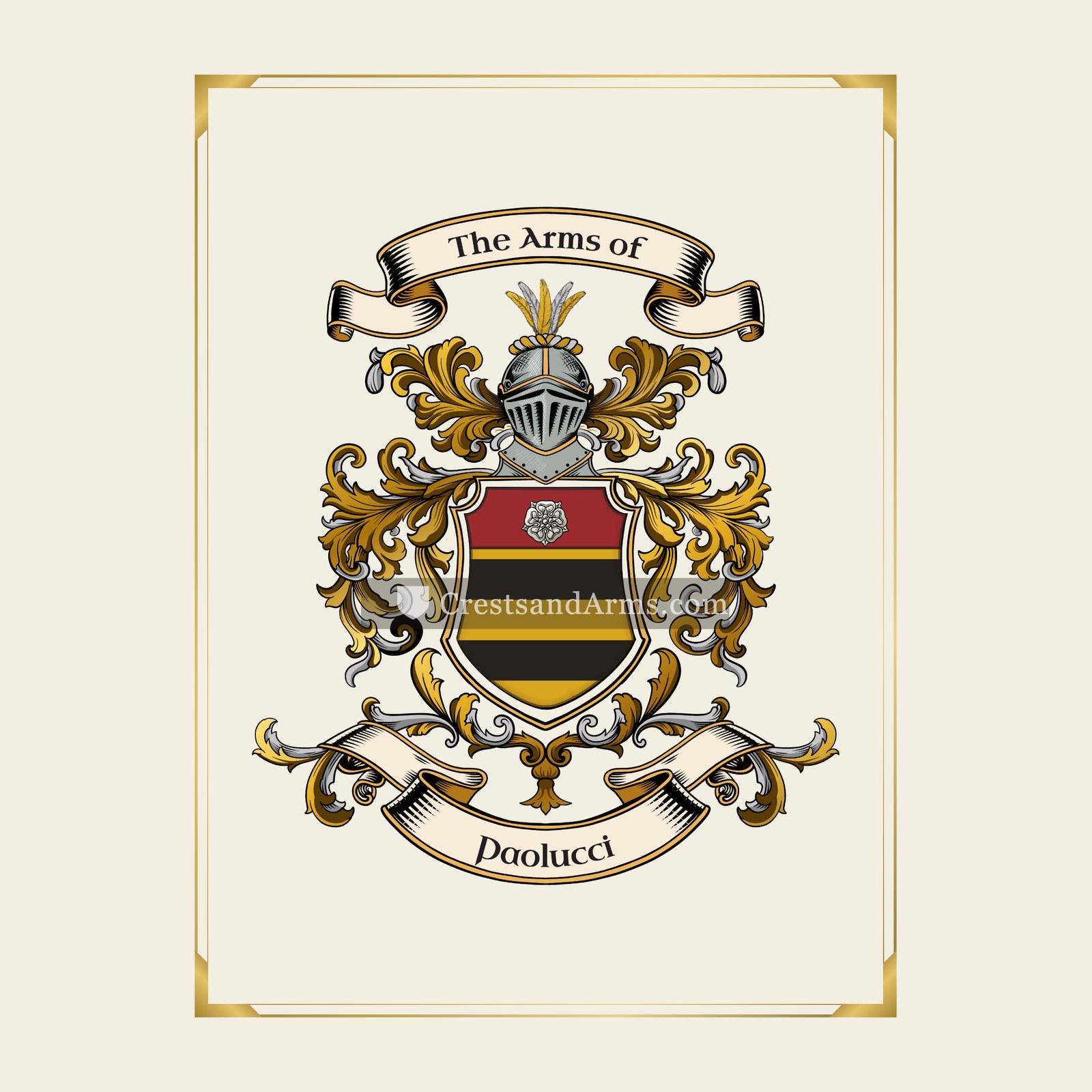 With gold border