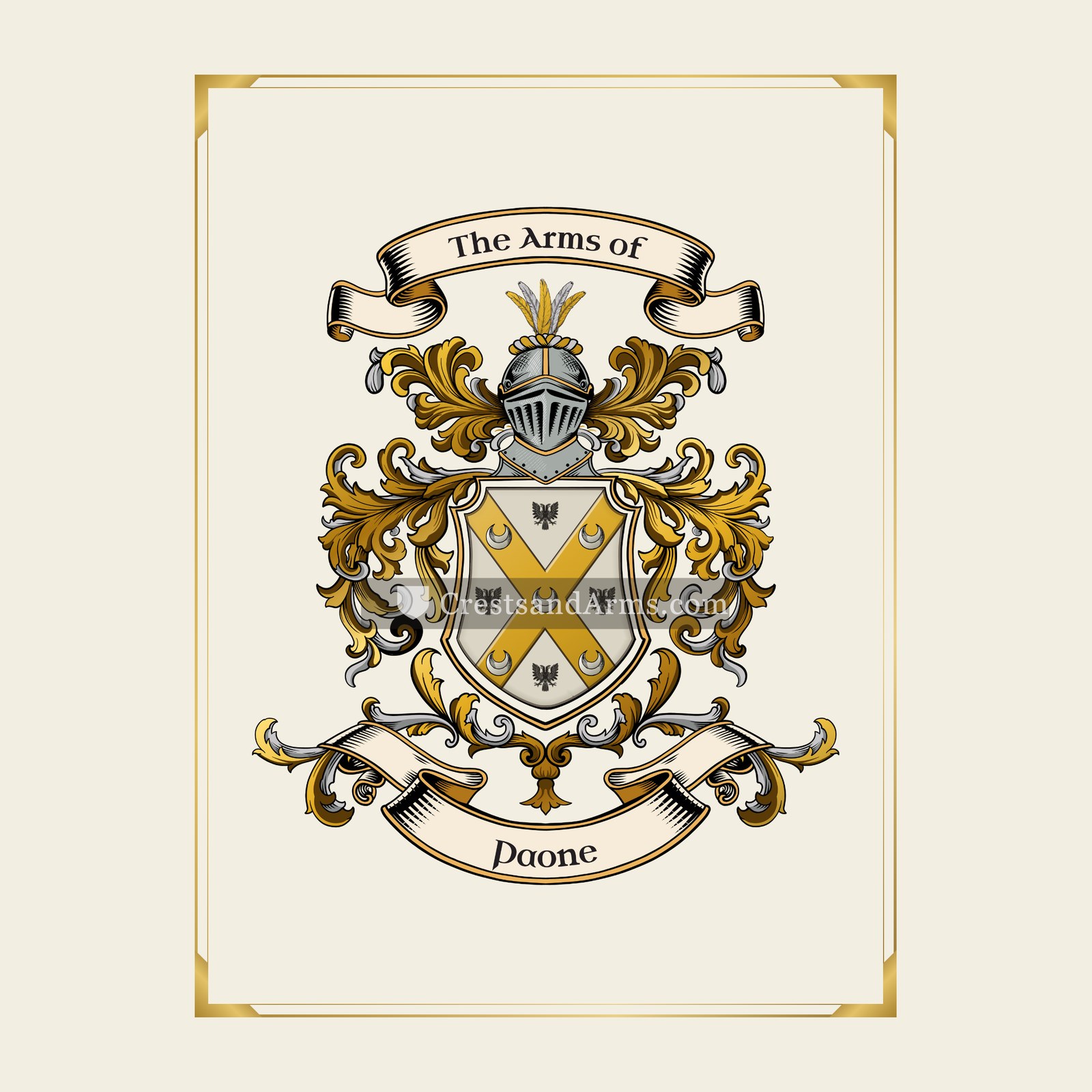With gold border