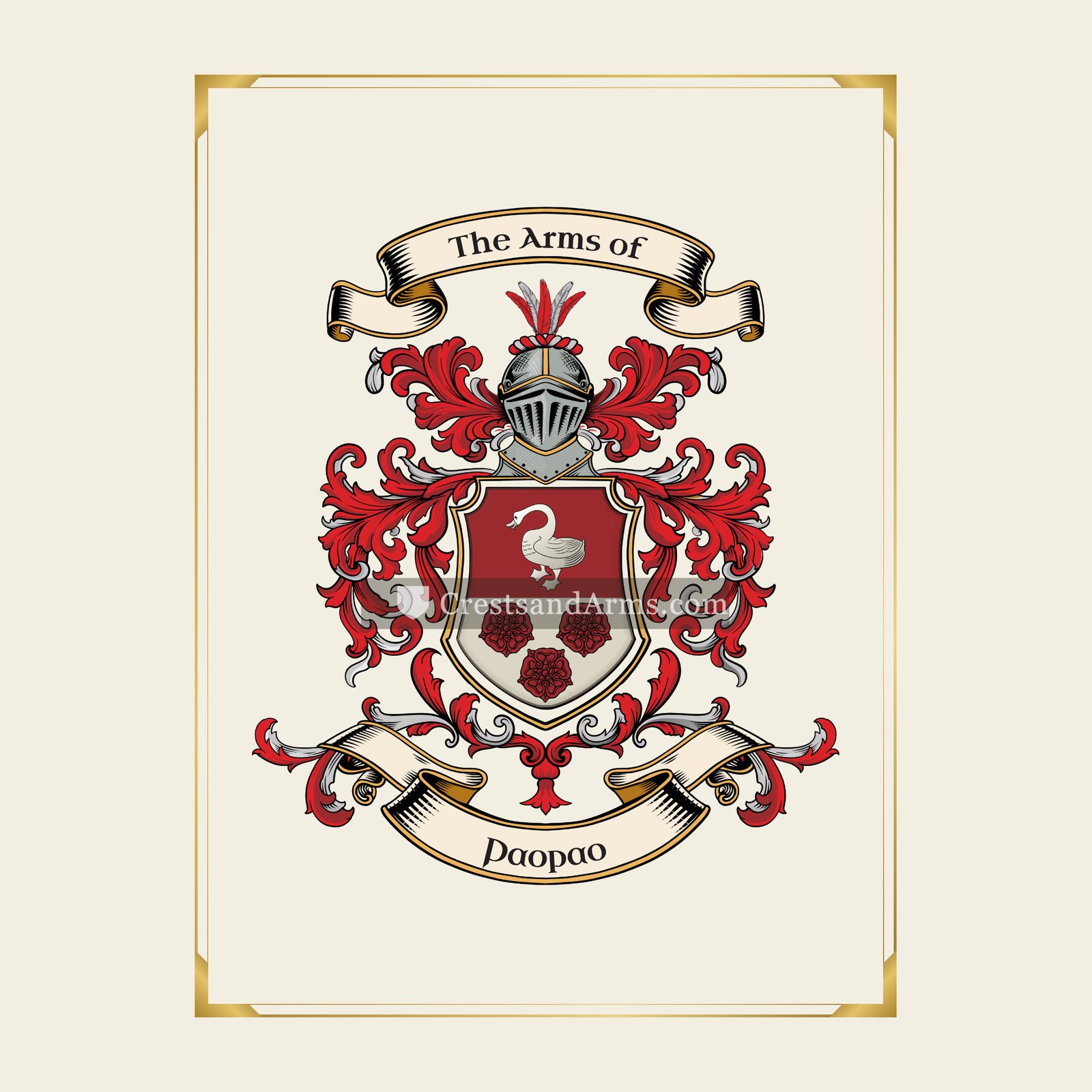 With gold border
