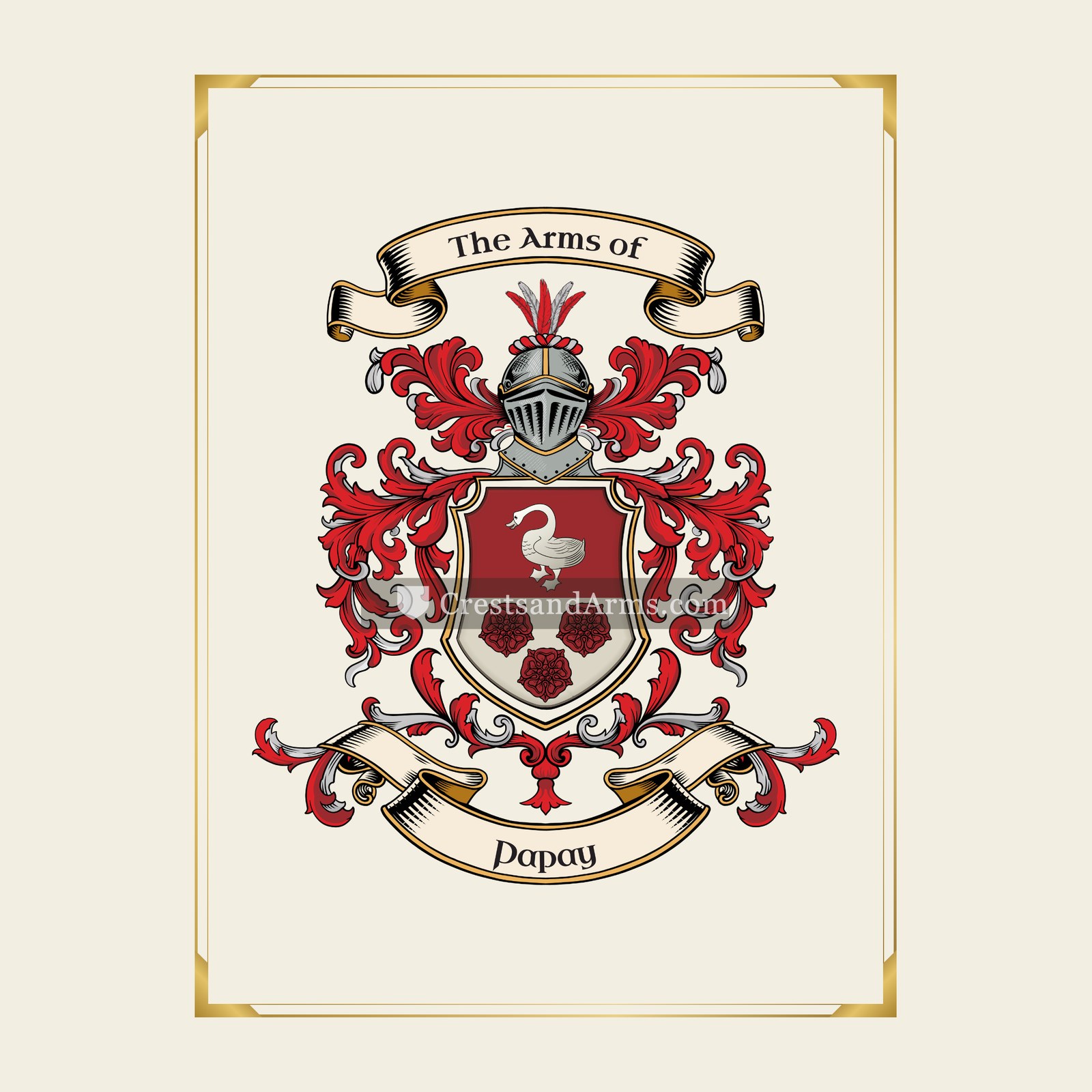 With gold border