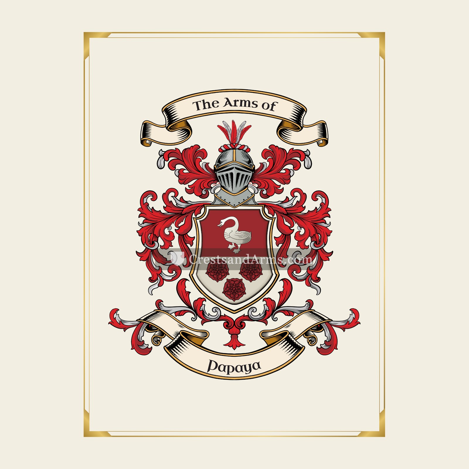 With gold border