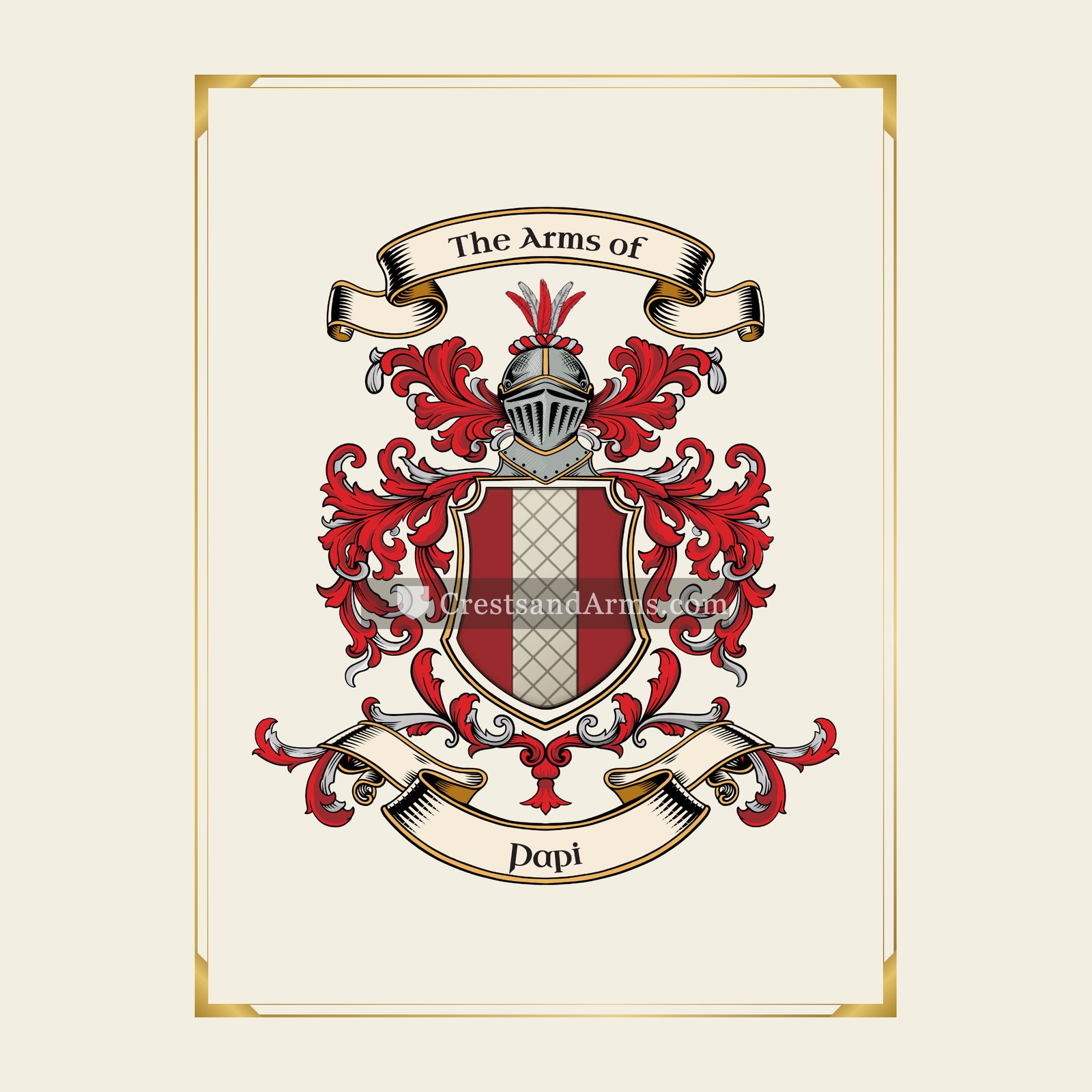 With gold border