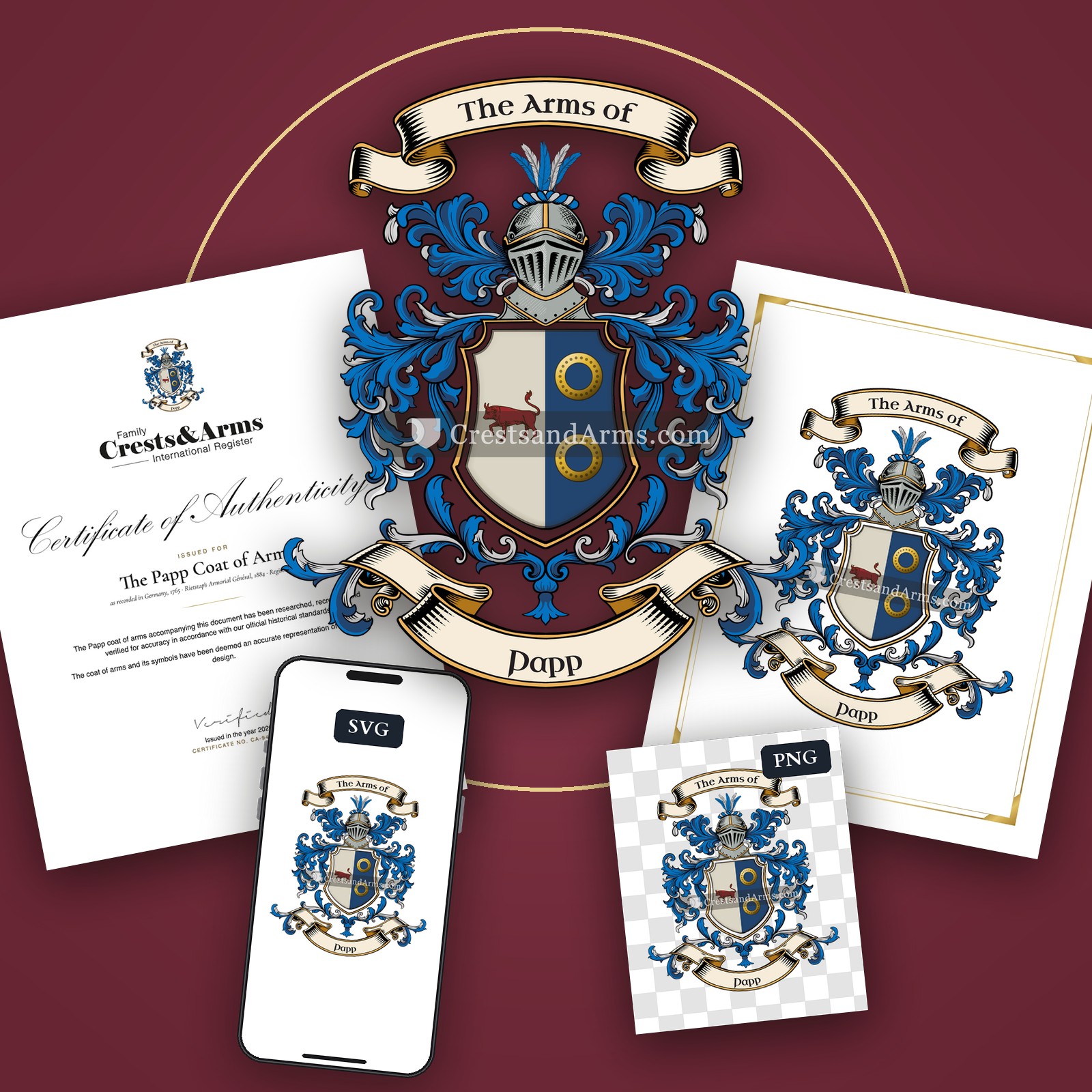 The Papp arms on the coat of arms — digital pack