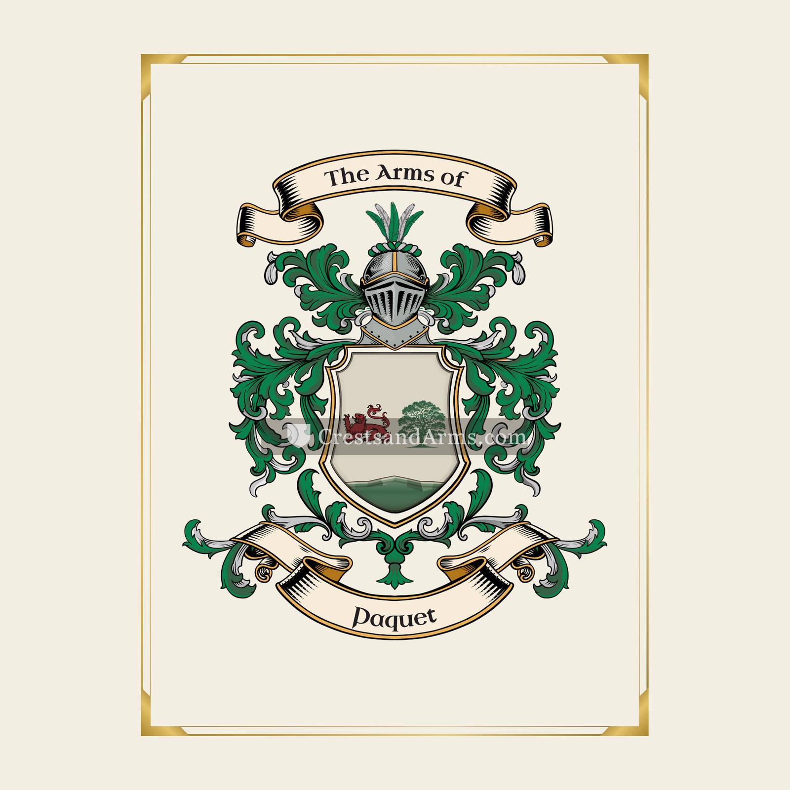 With gold border
