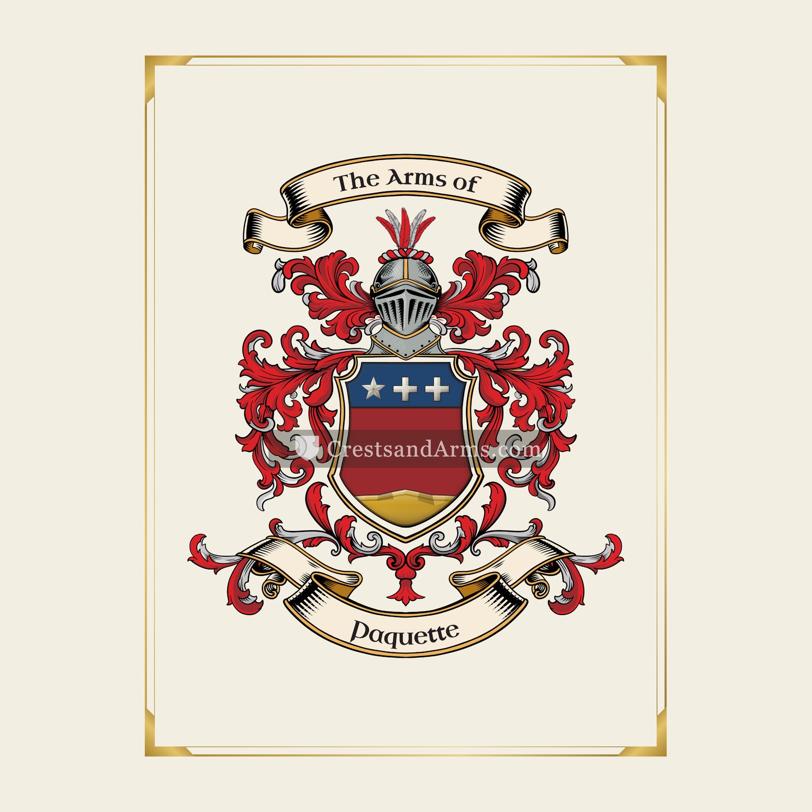 With gold border