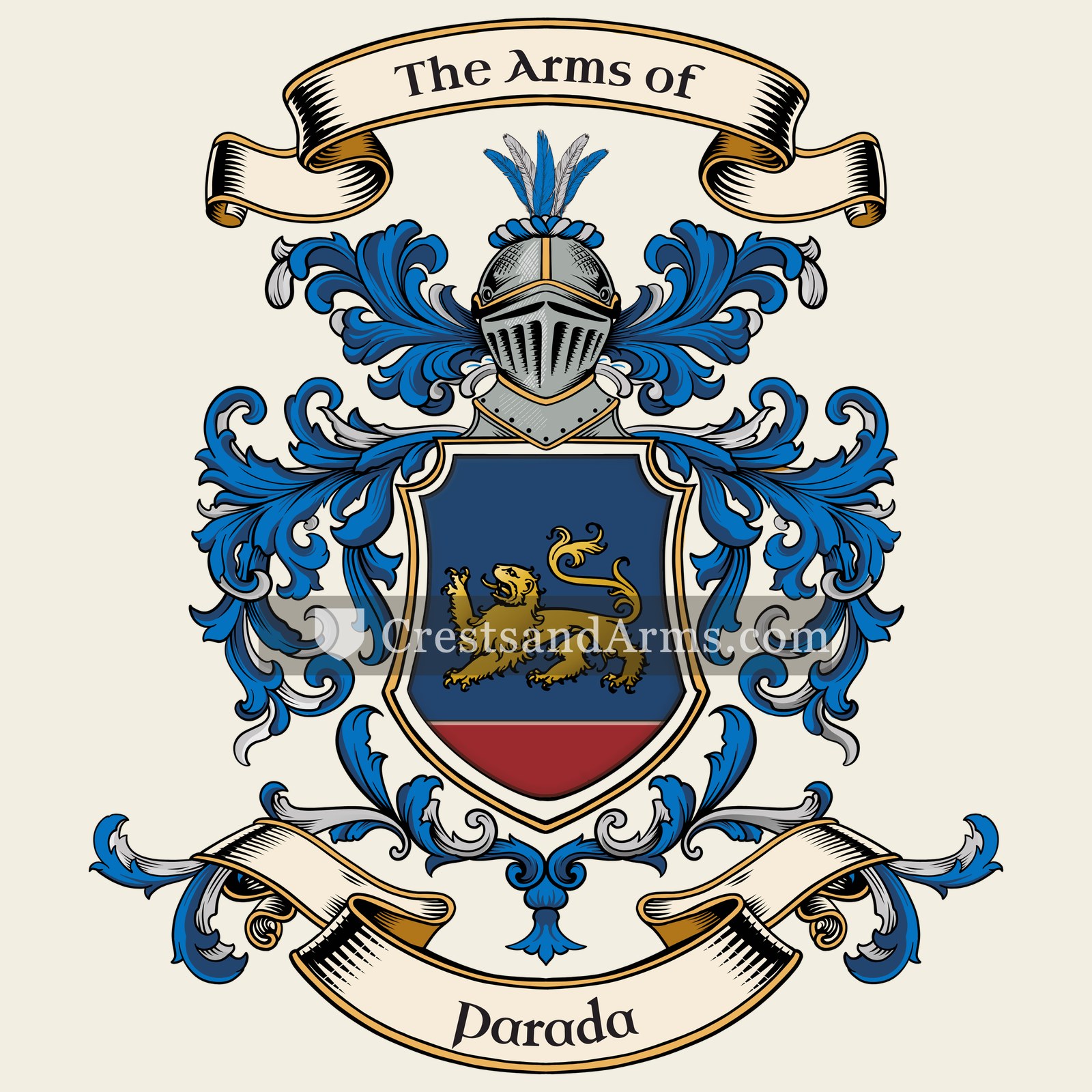 The Parada coat of arms, drawn from the recorded blazon