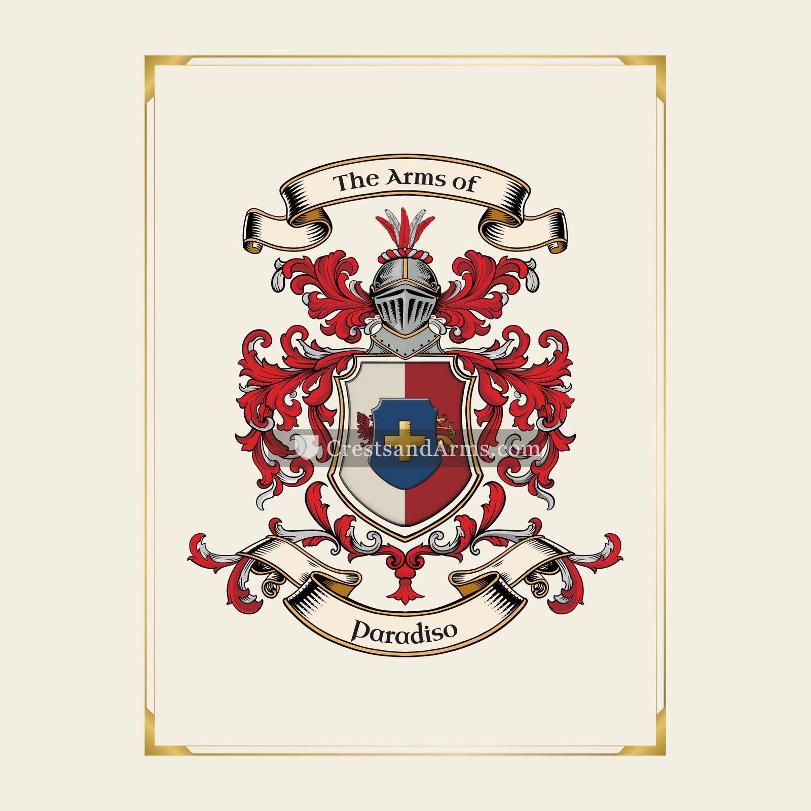 With gold border