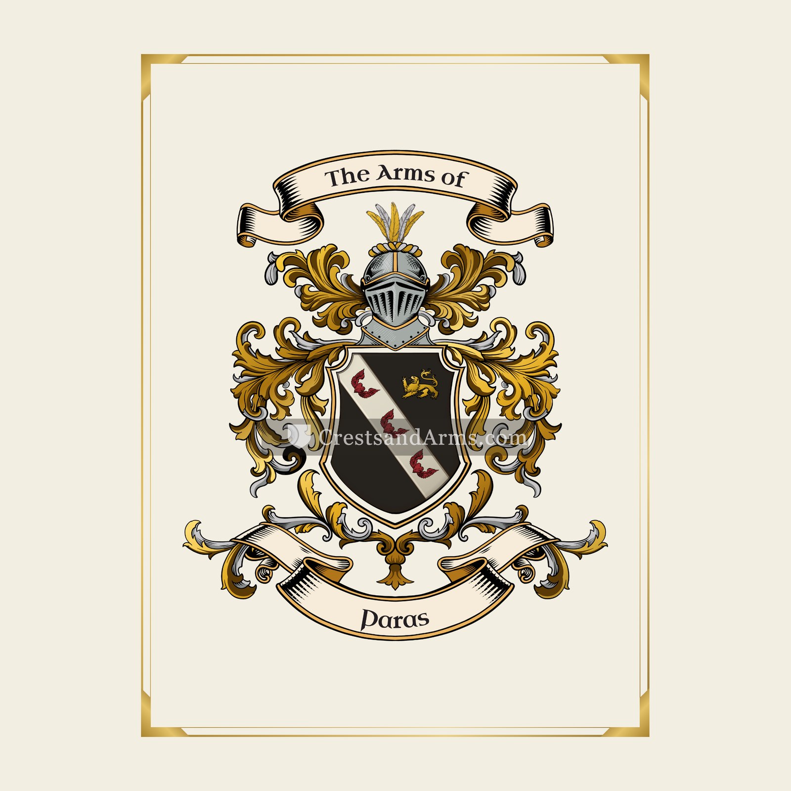 With gold border