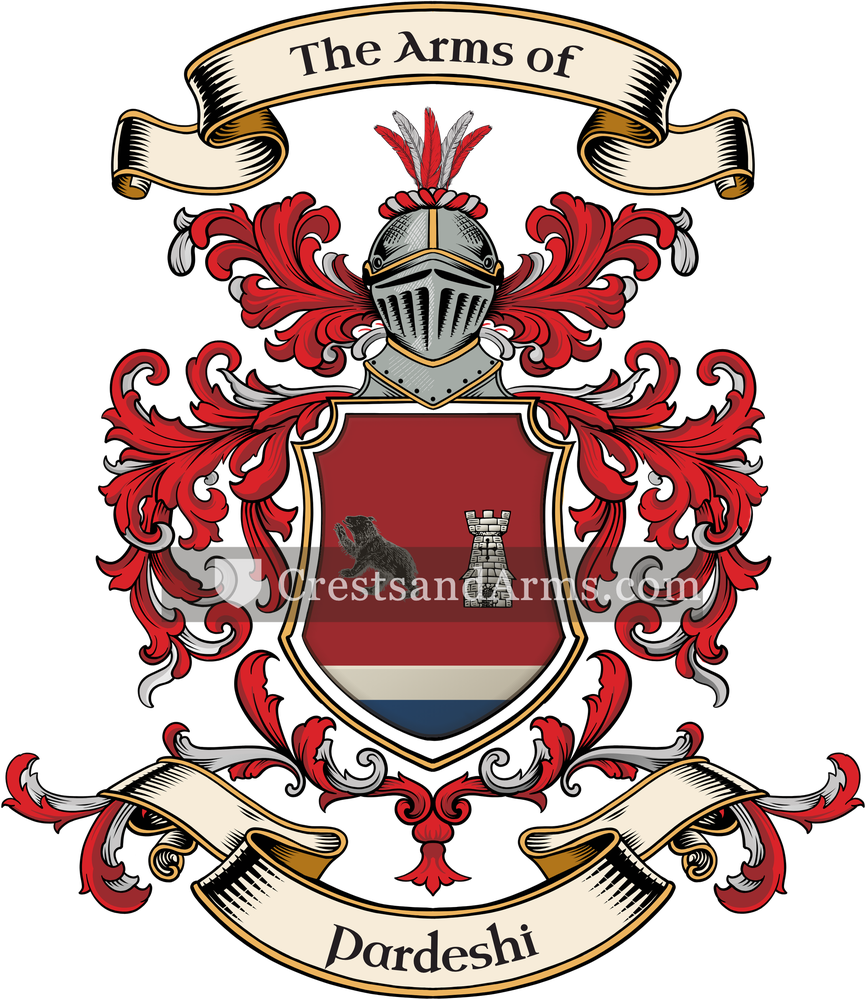 The Pardeshi coat of arms, drawn from the recorded blazon