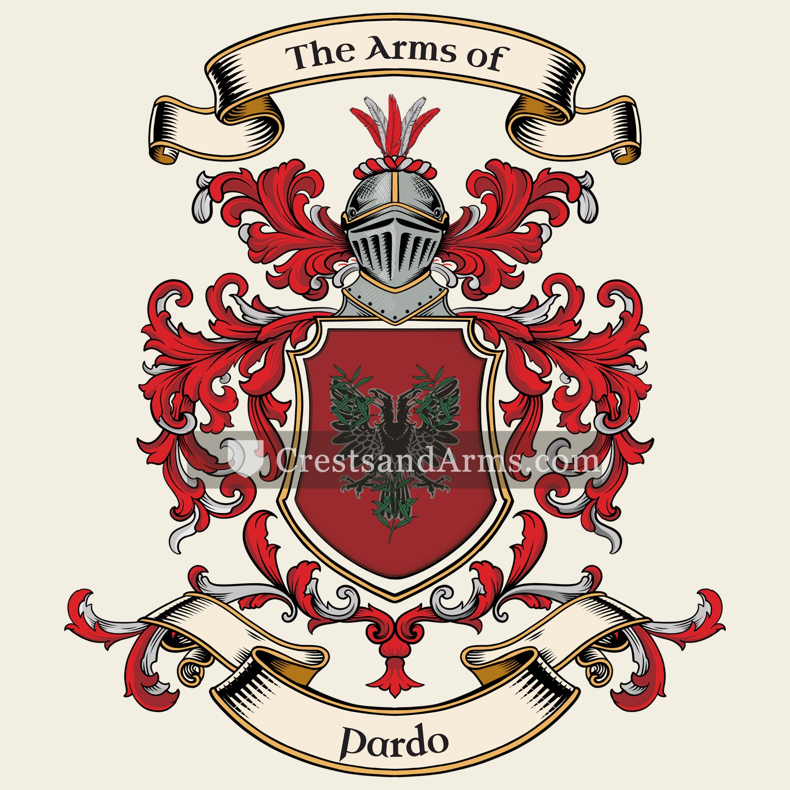 The Pardo coat of arms, drawn from the recorded blazon
