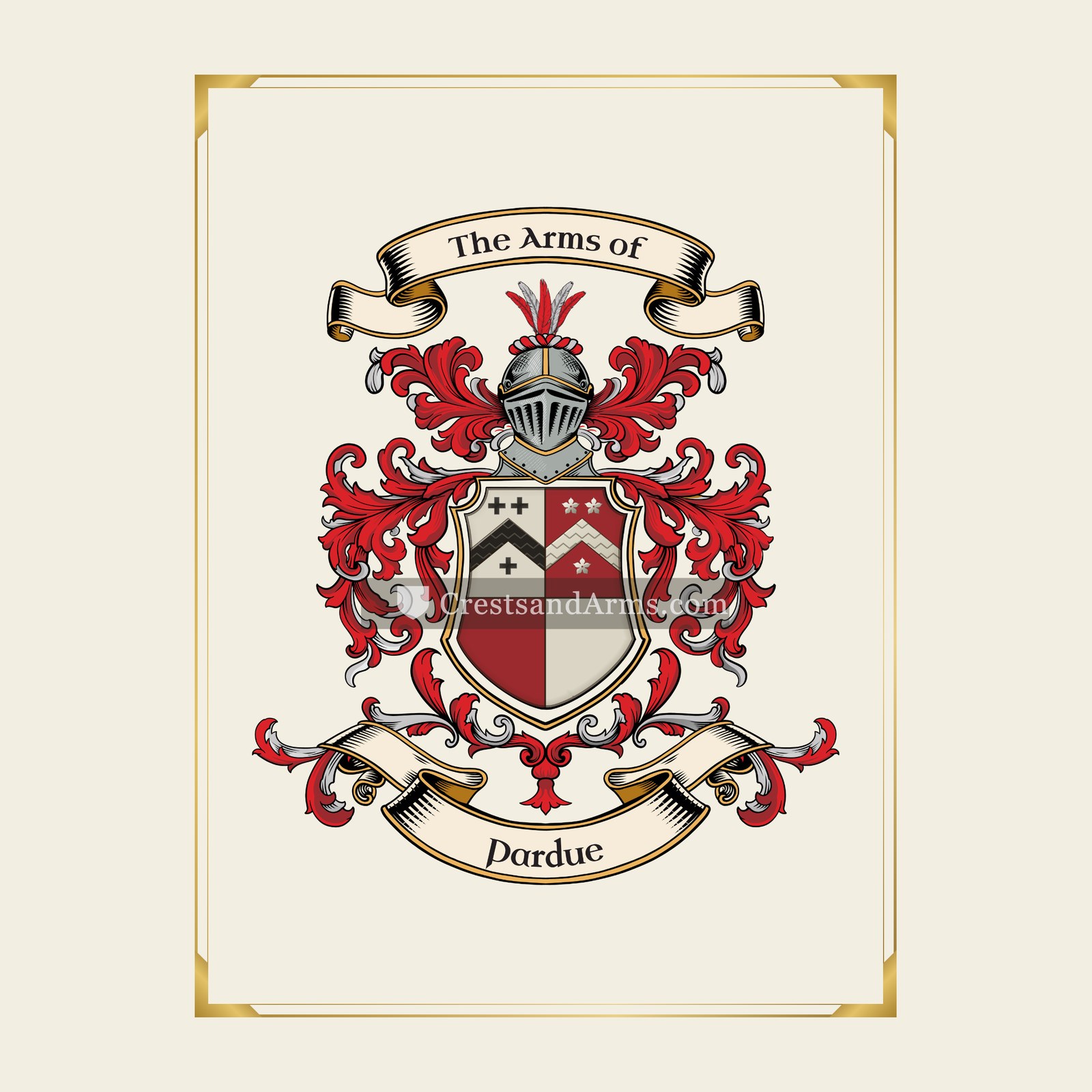 With gold border