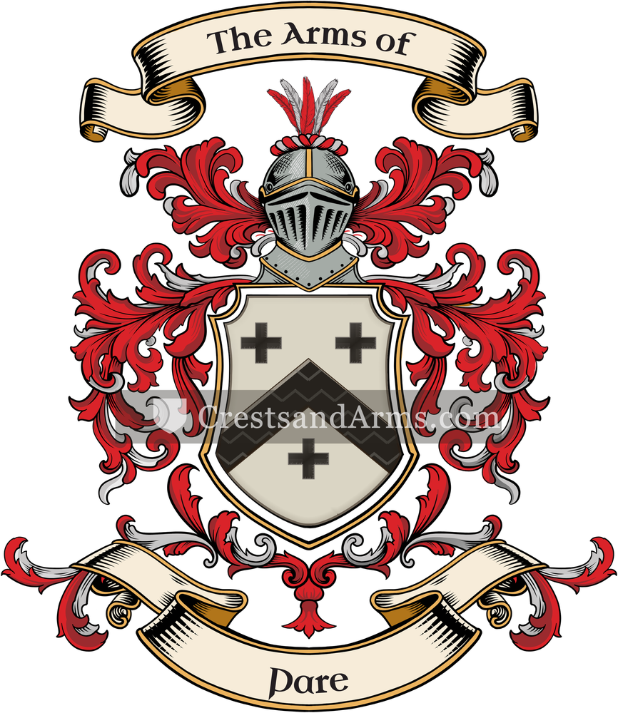 The Pare coat of arms, drawn from the recorded blazon