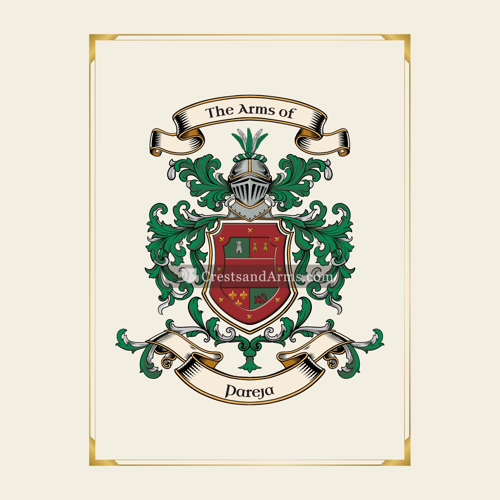 With gold border
