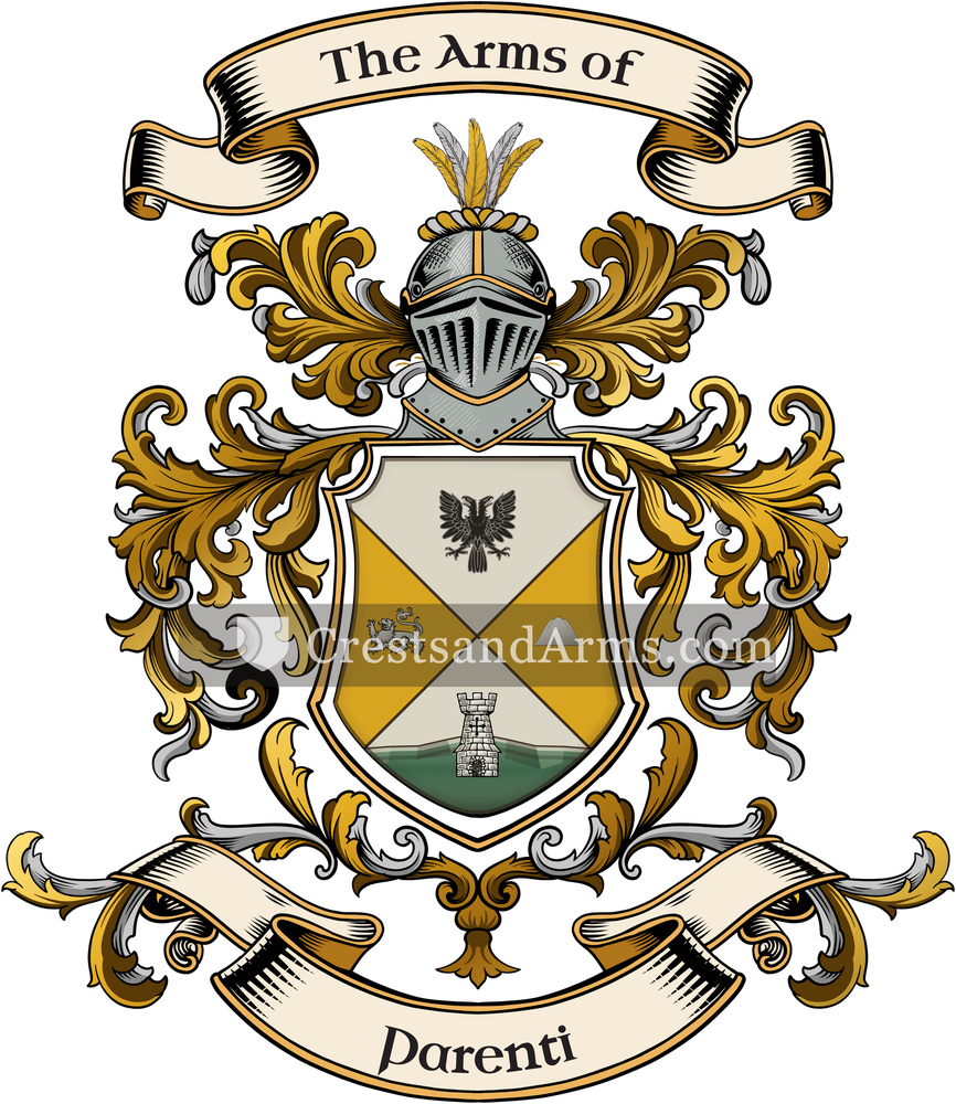 The Parenti coat of arms, drawn from the recorded blazon