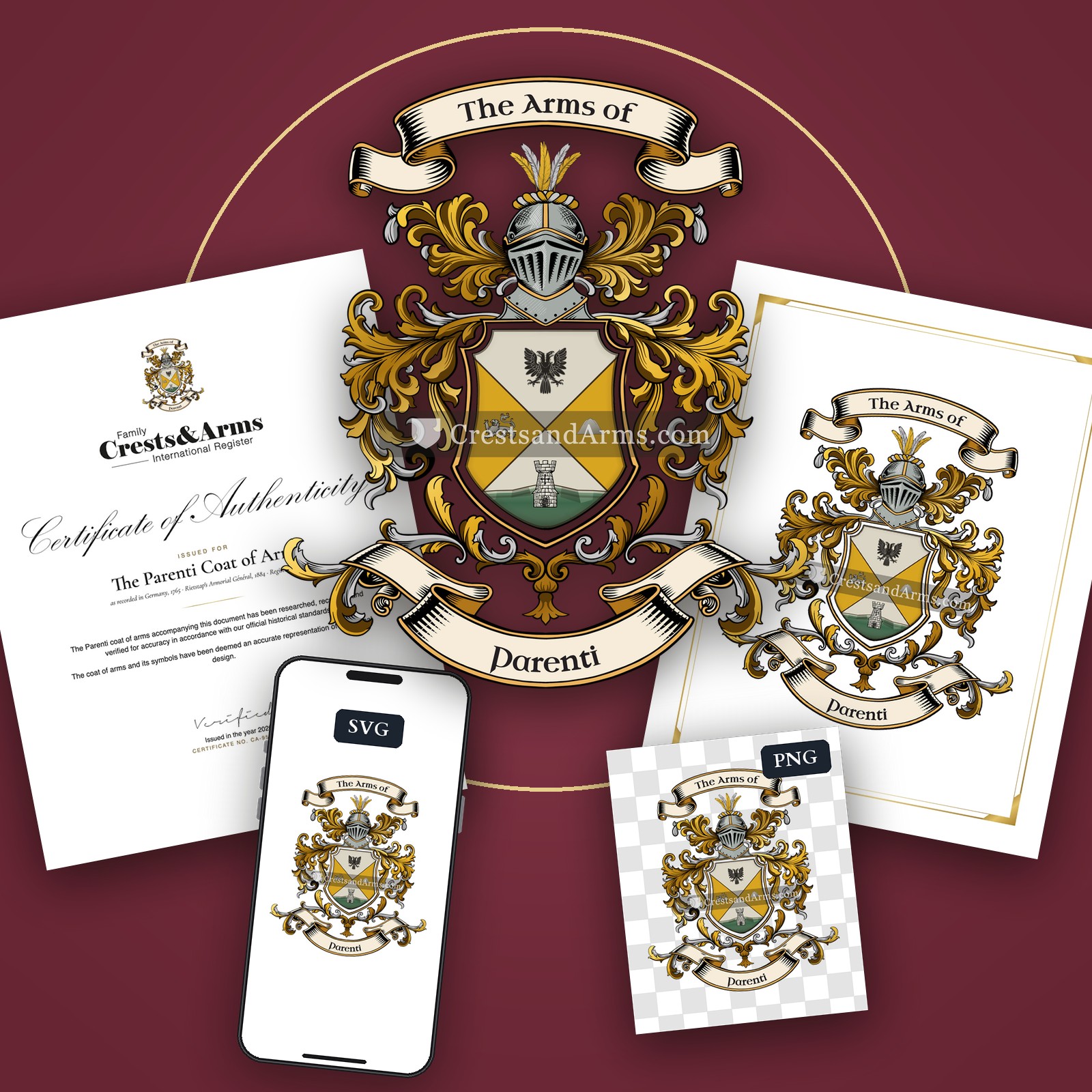 The Parenti arms on the coat of arms — digital pack