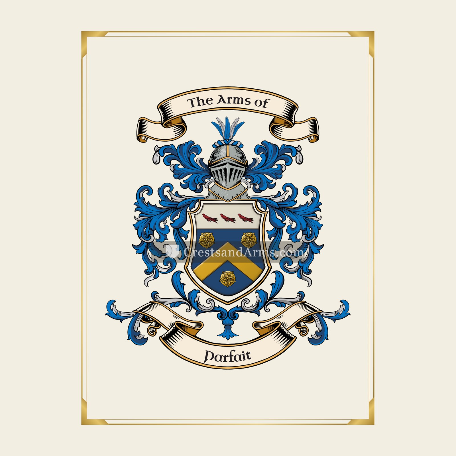 With gold border