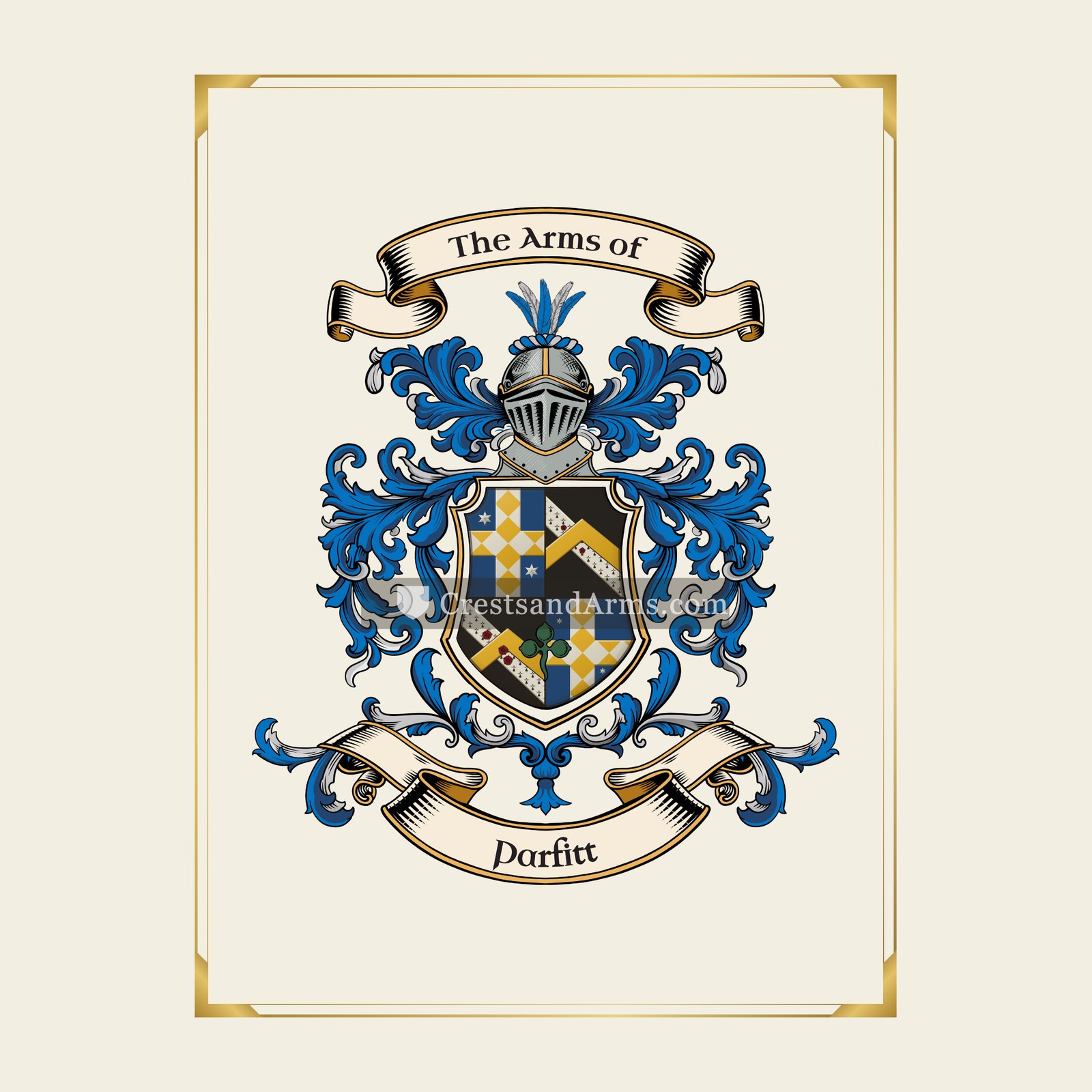 With gold border