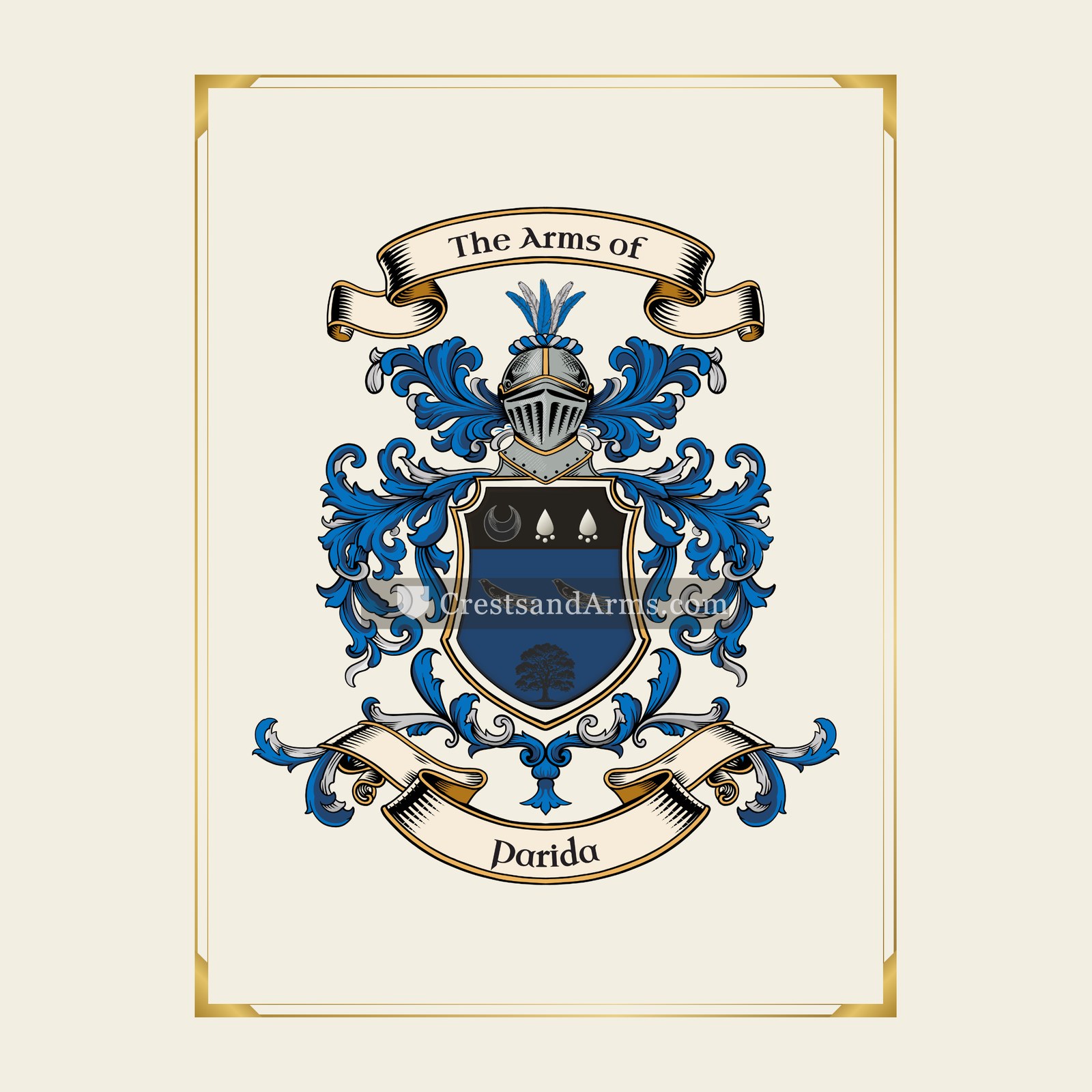 With gold border