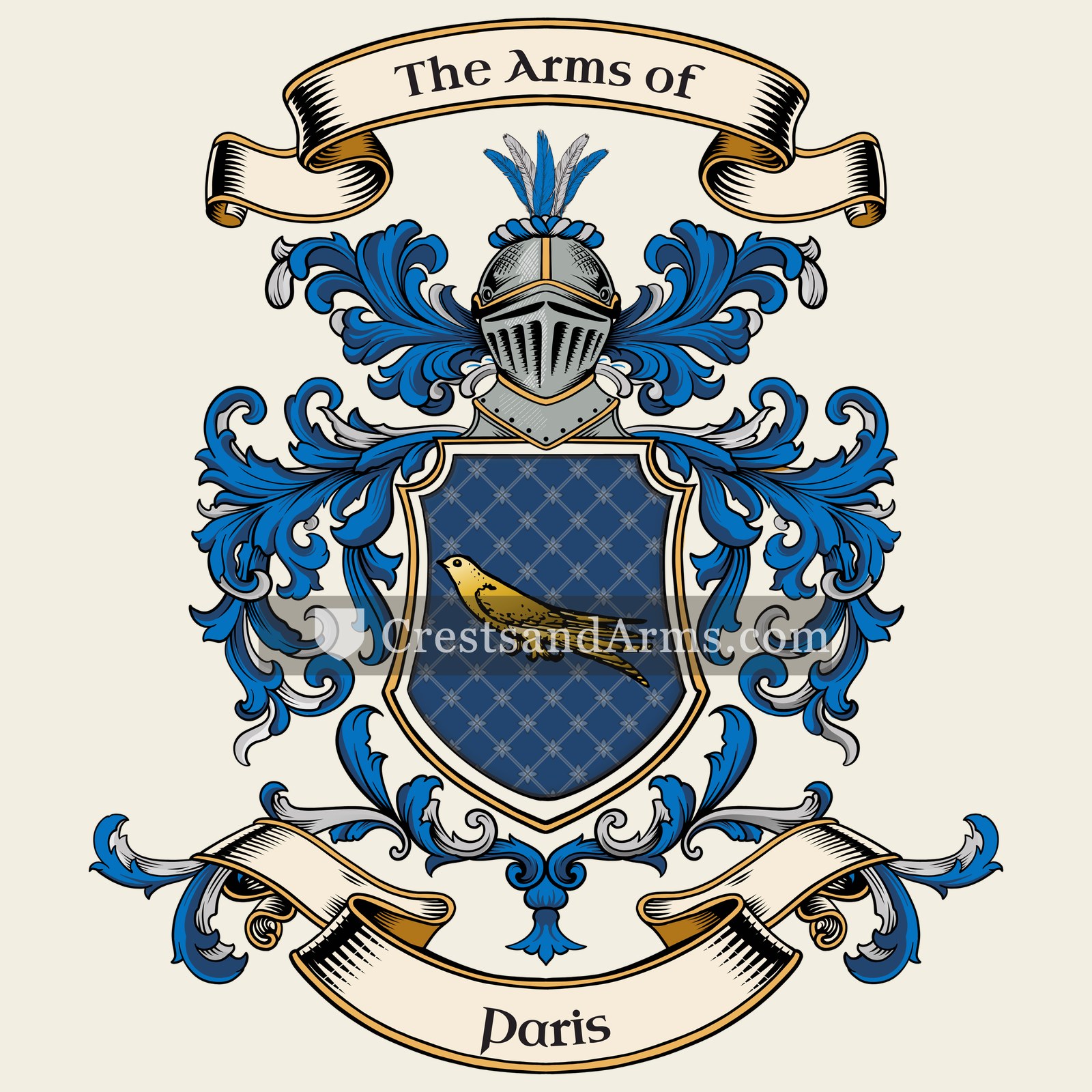 The Paris coat of arms, drawn from the recorded blazon