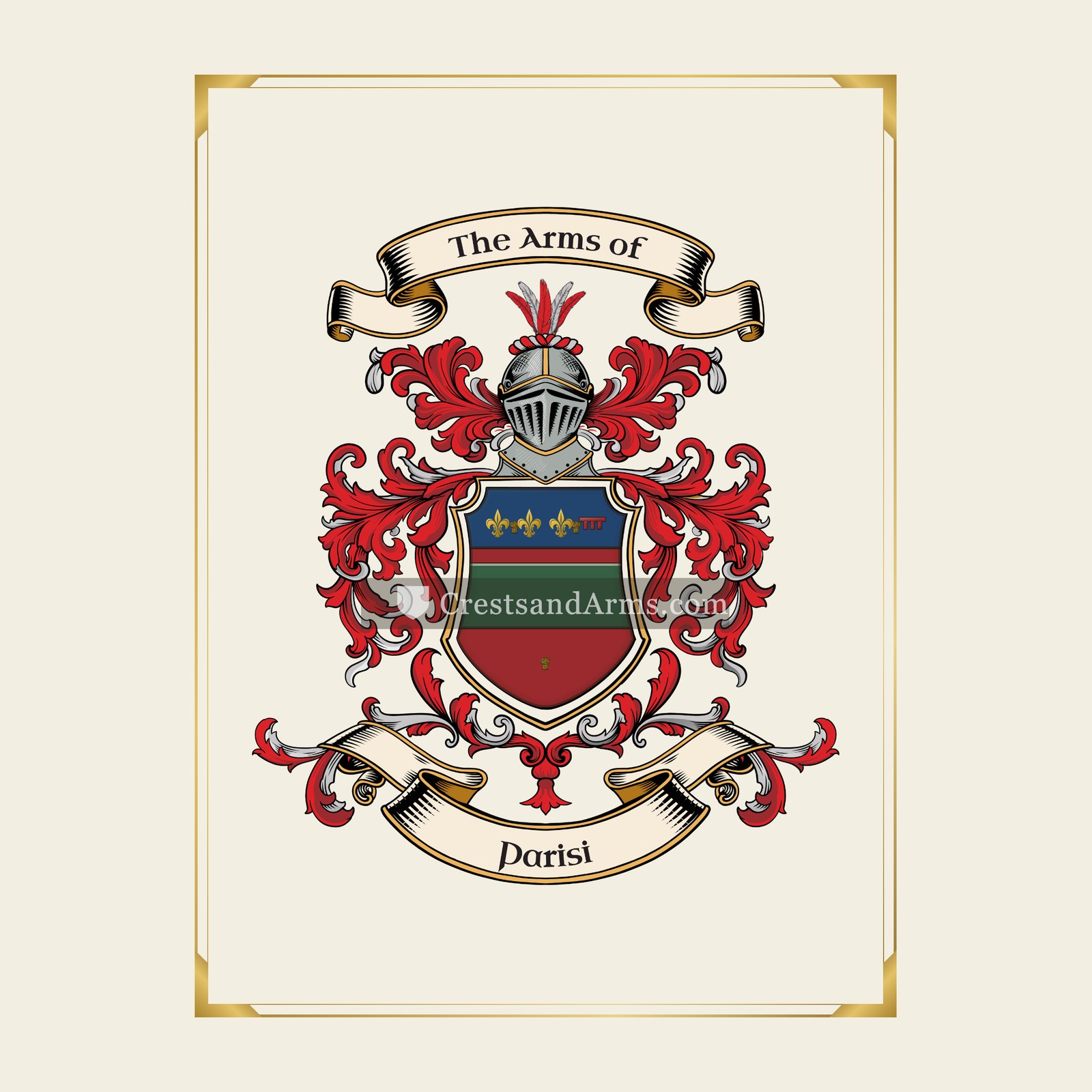 With gold border