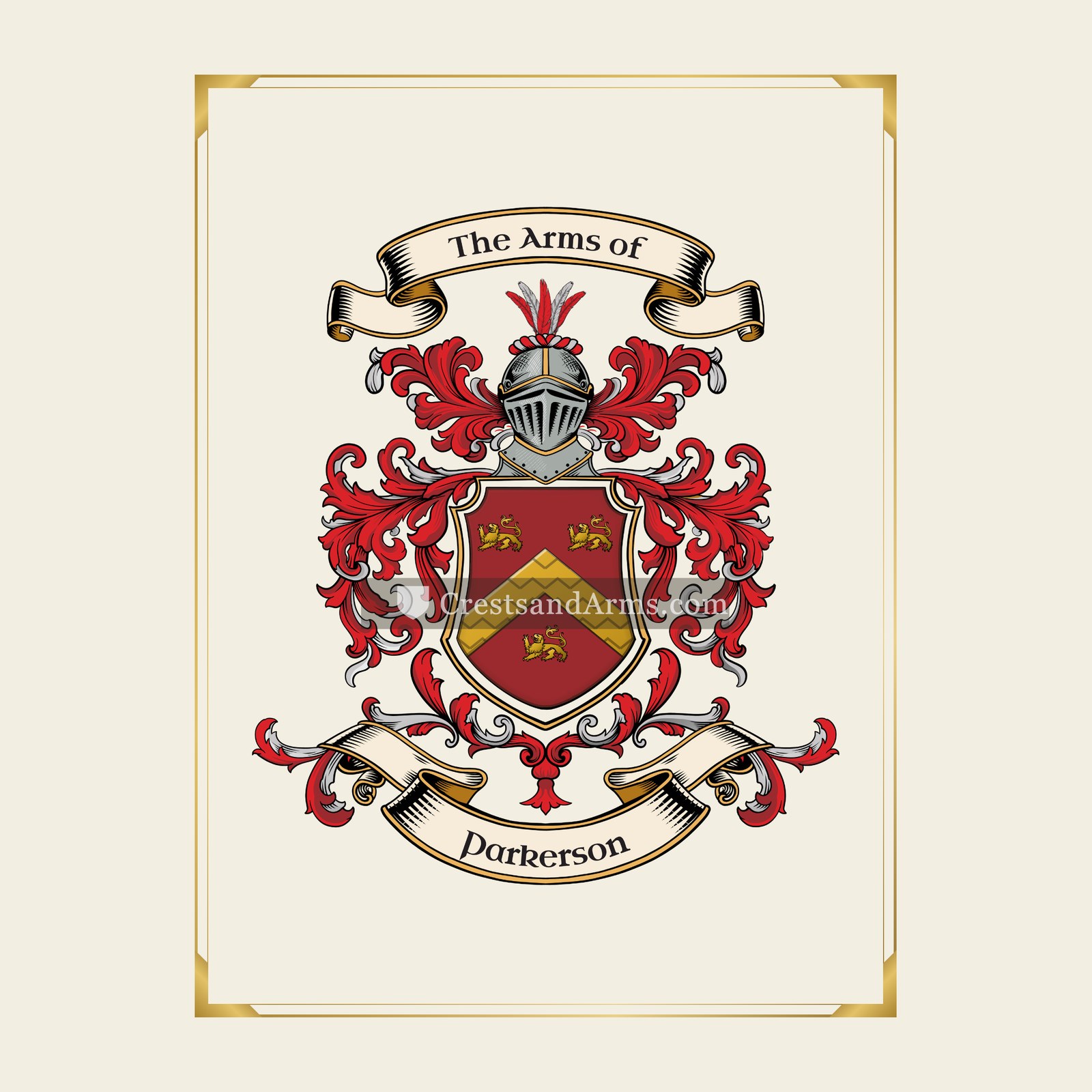 With gold border