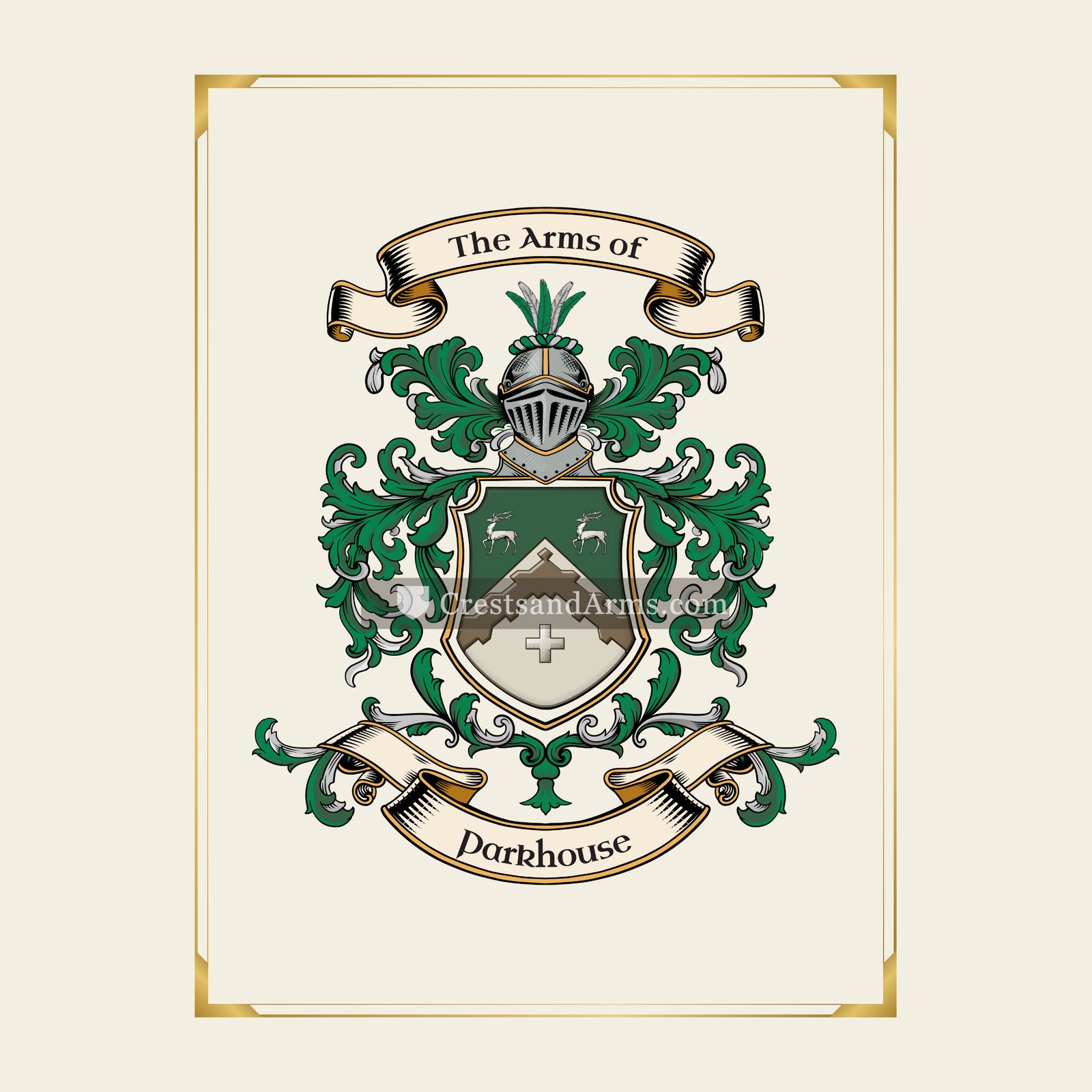 With gold border