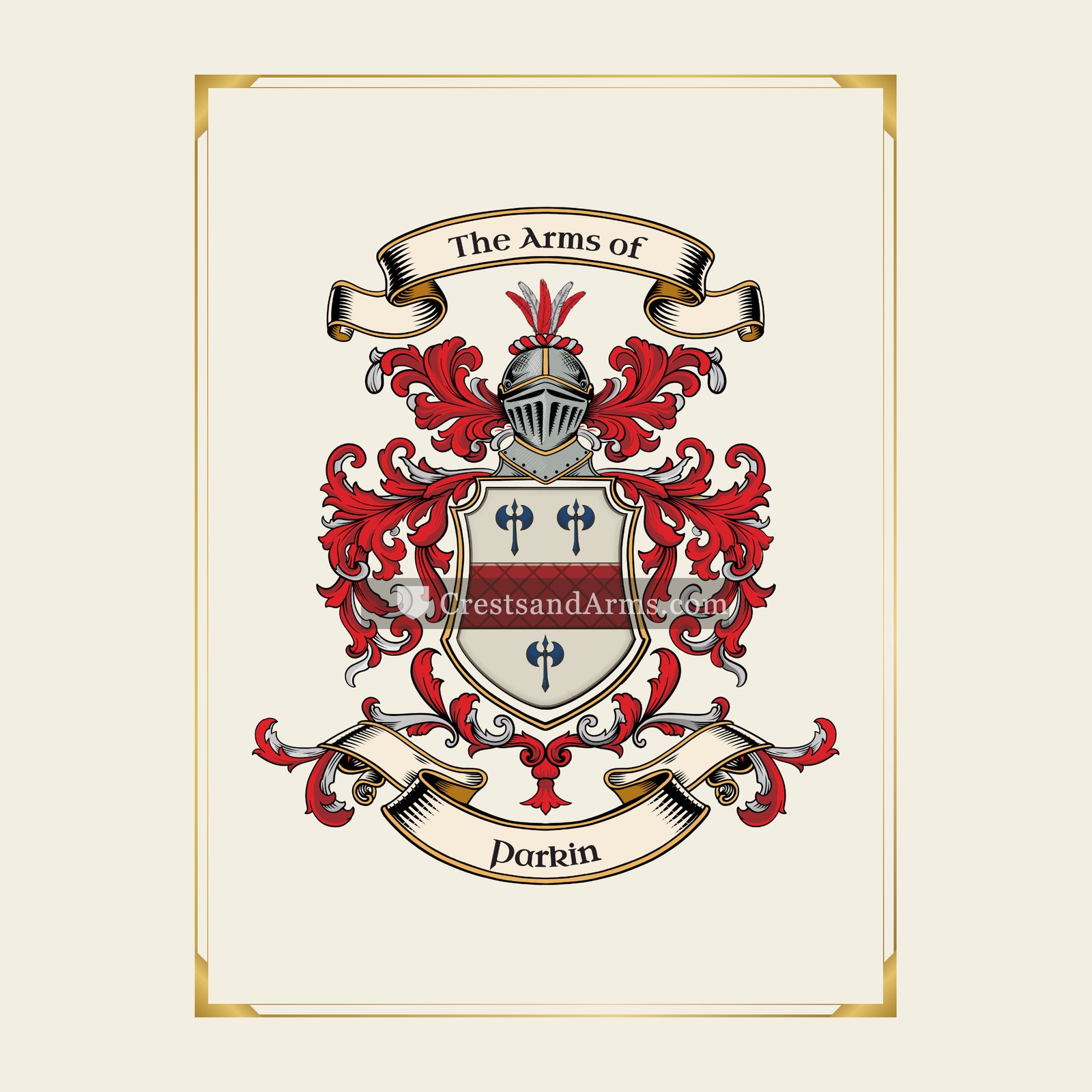 With gold border