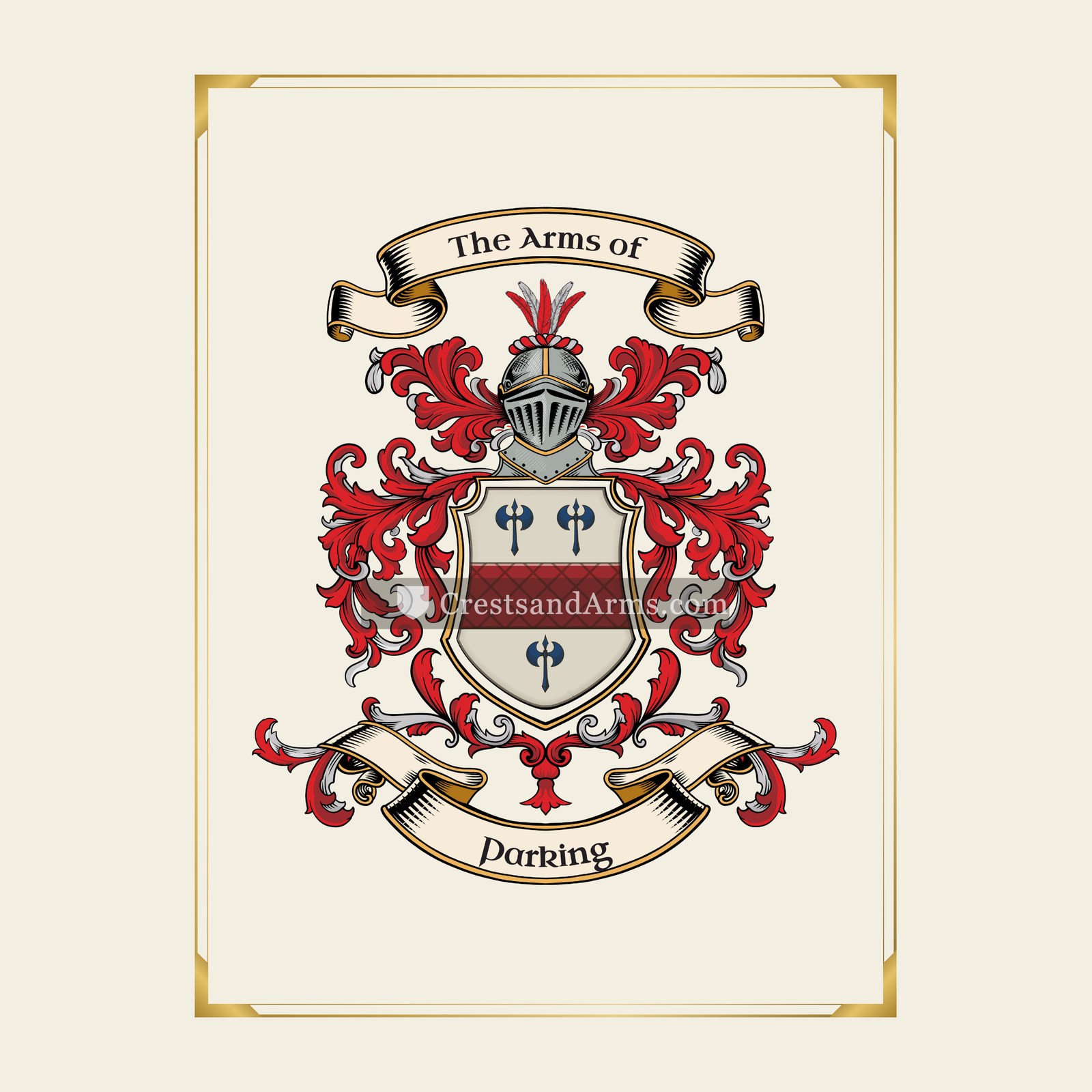 With gold border