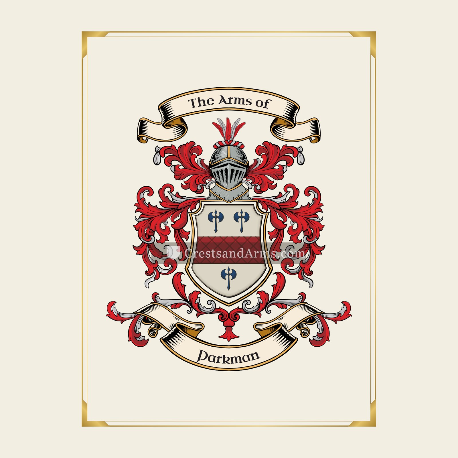 With gold border