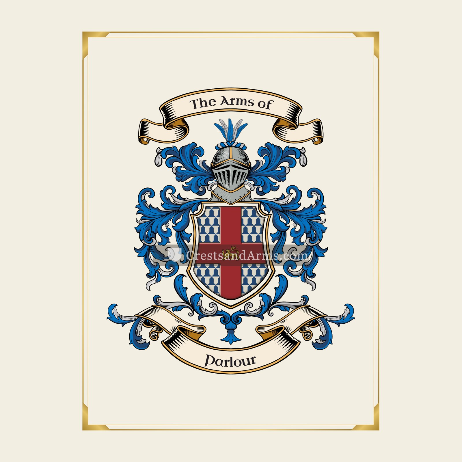 With gold border