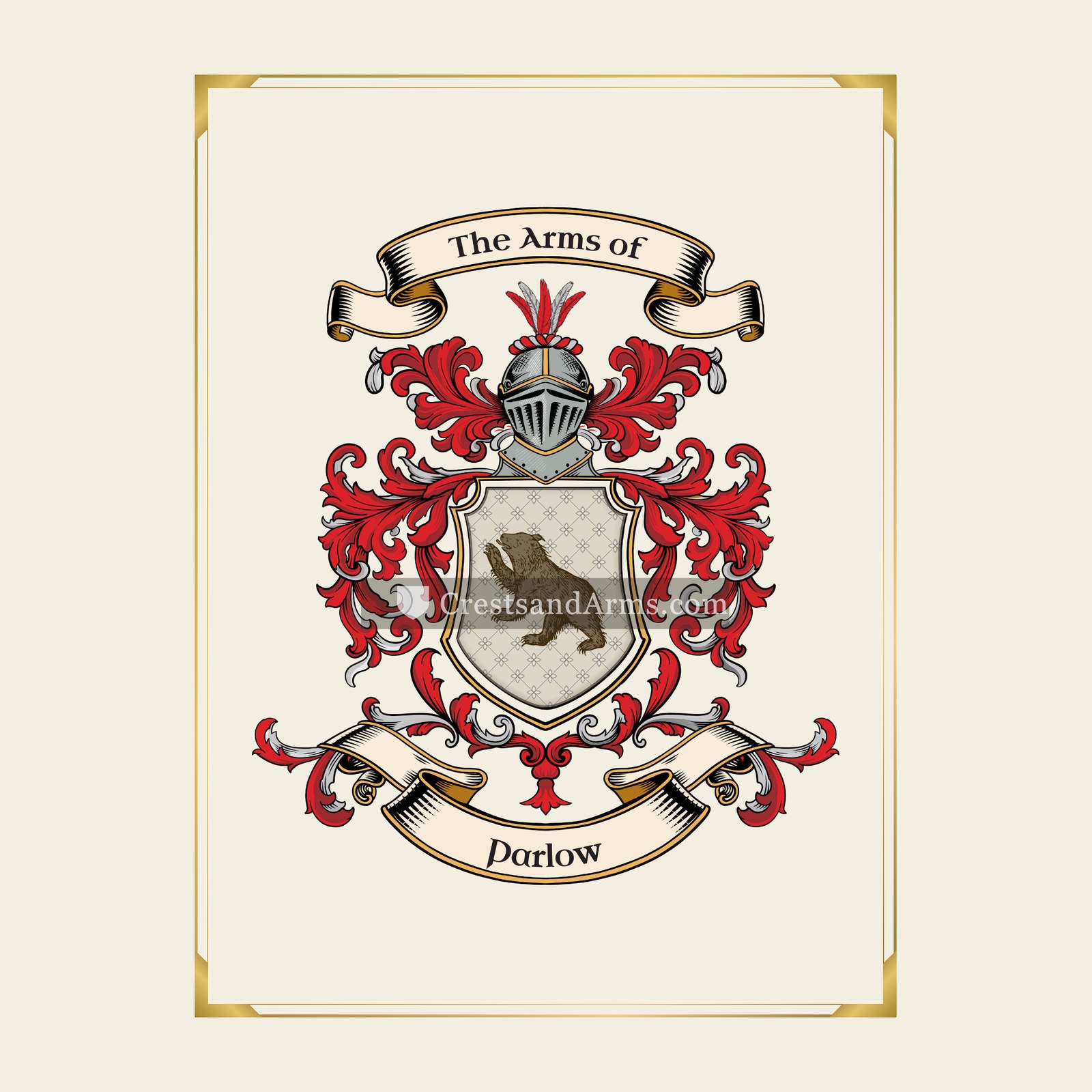 With gold border