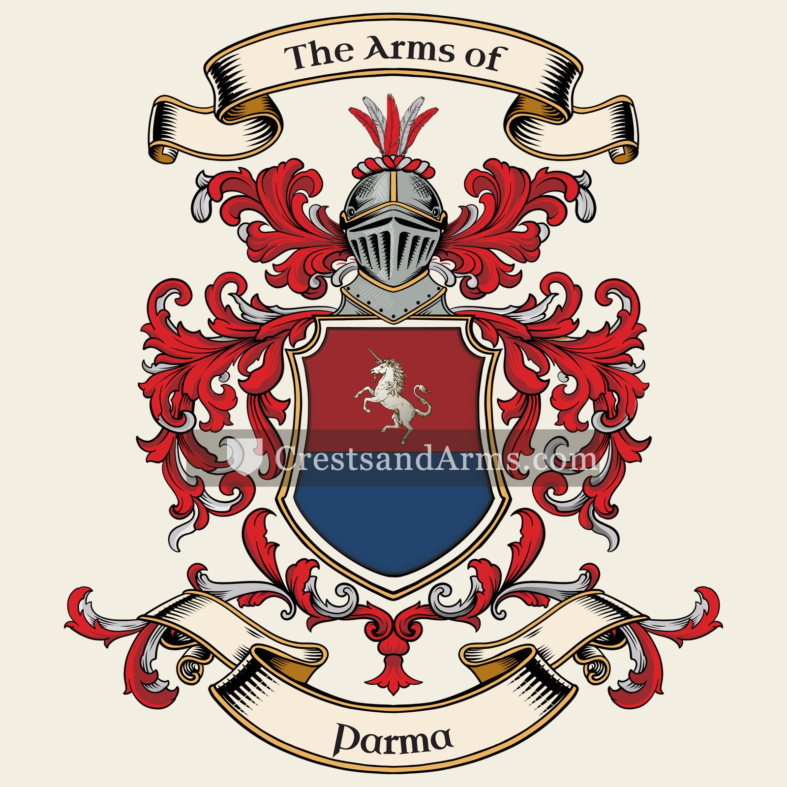 The Parma coat of arms, drawn from the recorded blazon