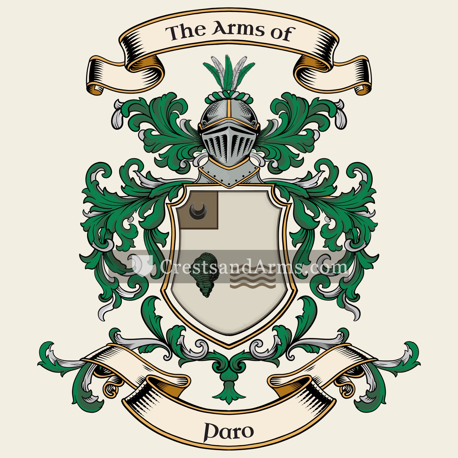 The Paro coat of arms, drawn from the recorded blazon