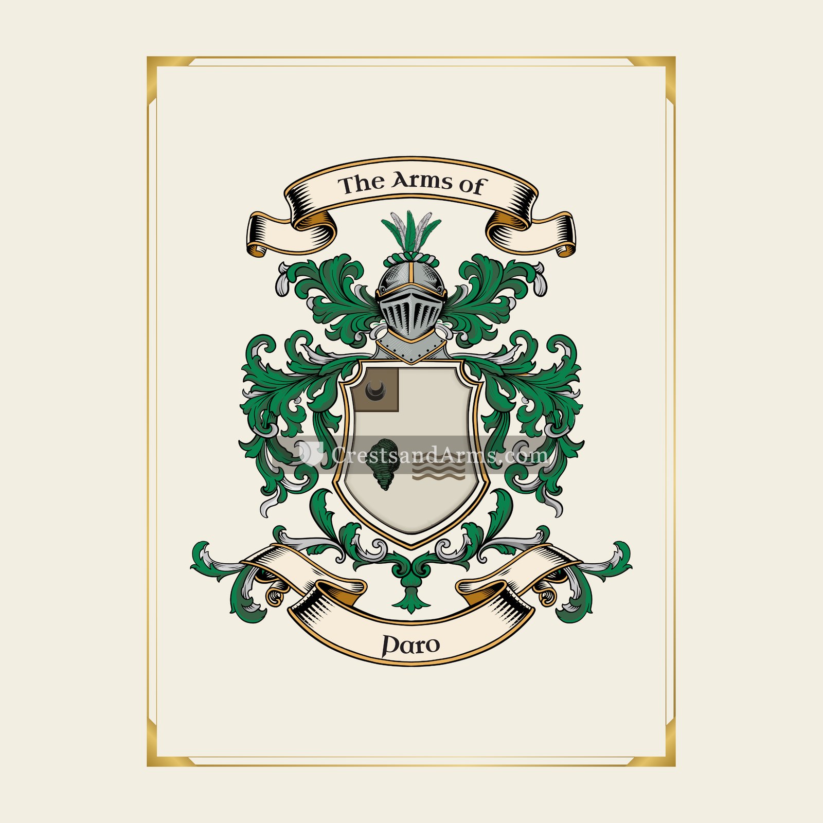 With gold border