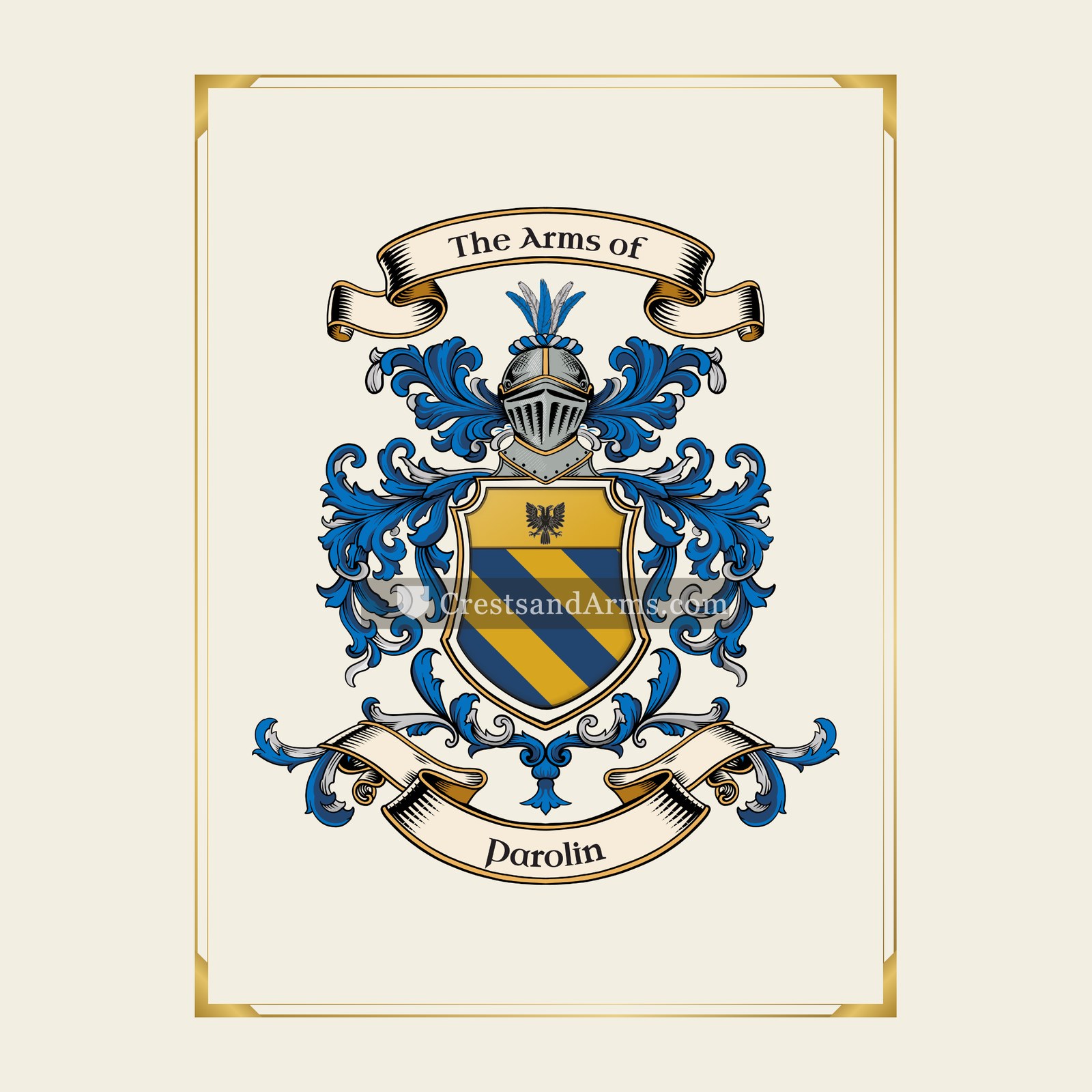 With gold border