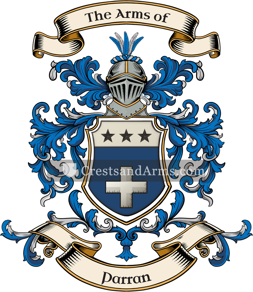 The Parran coat of arms, drawn from the recorded blazon