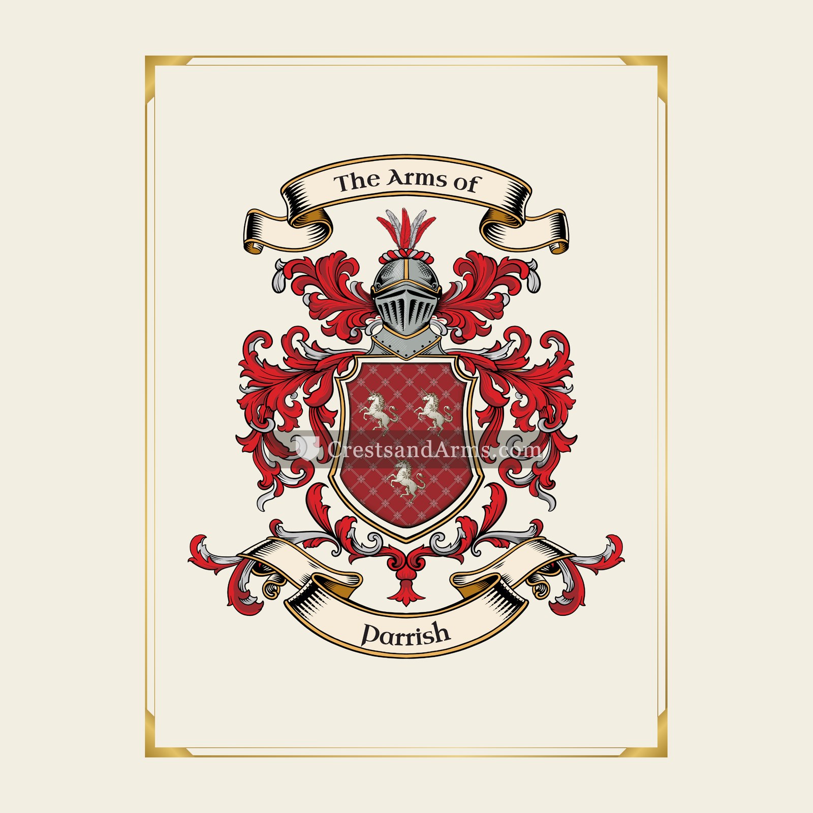 With gold border