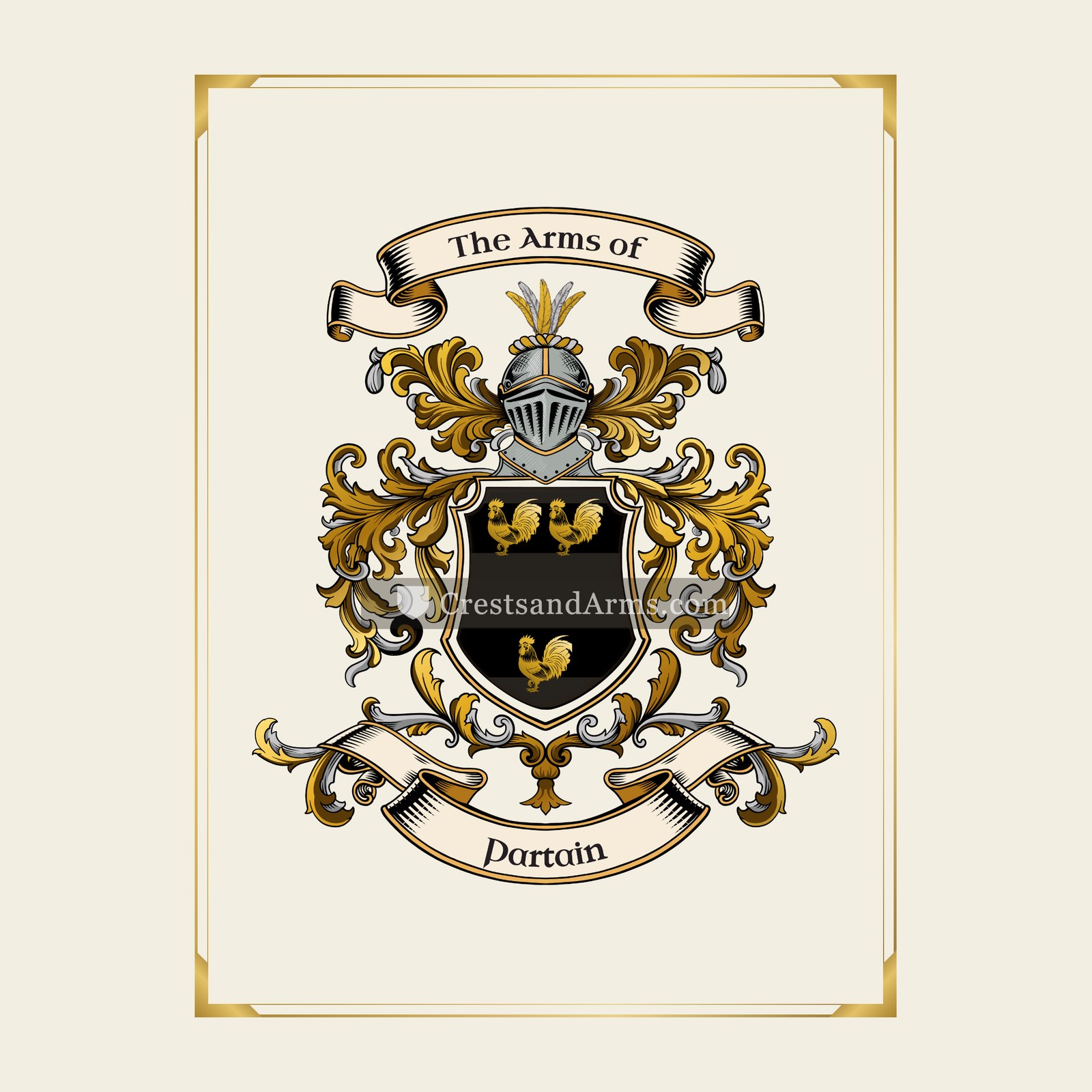 With gold border